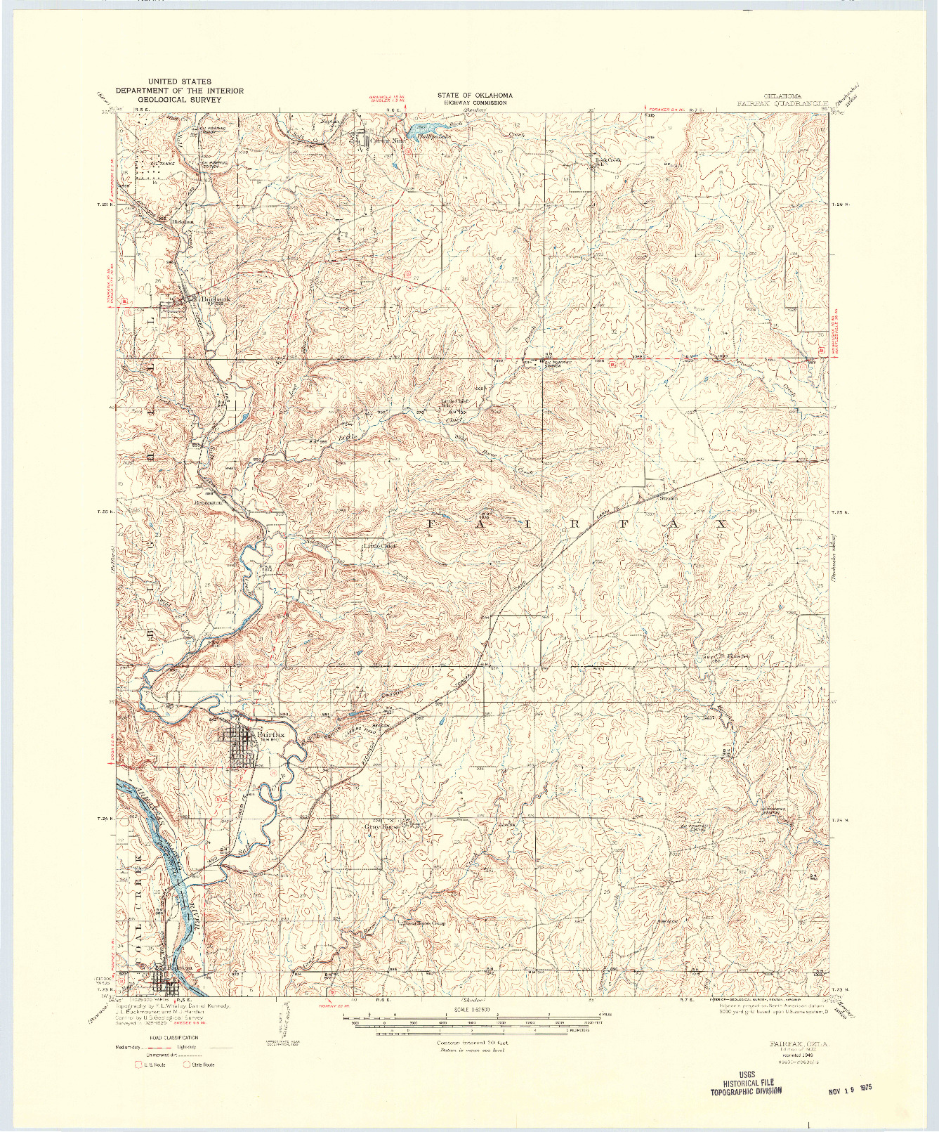 USGS 1:62500-SCALE QUADRANGLE FOR FAIRFAX, OK 1932