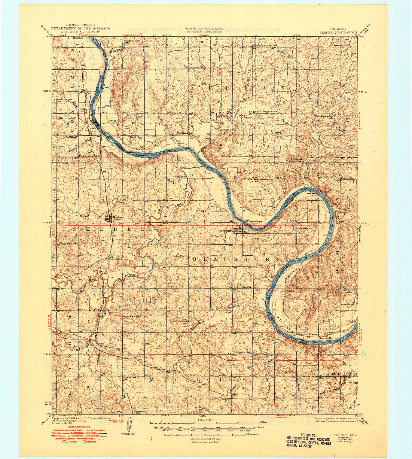 USGS 1:62500-SCALE QUADRANGLE FOR SKEDEE, OK 1931