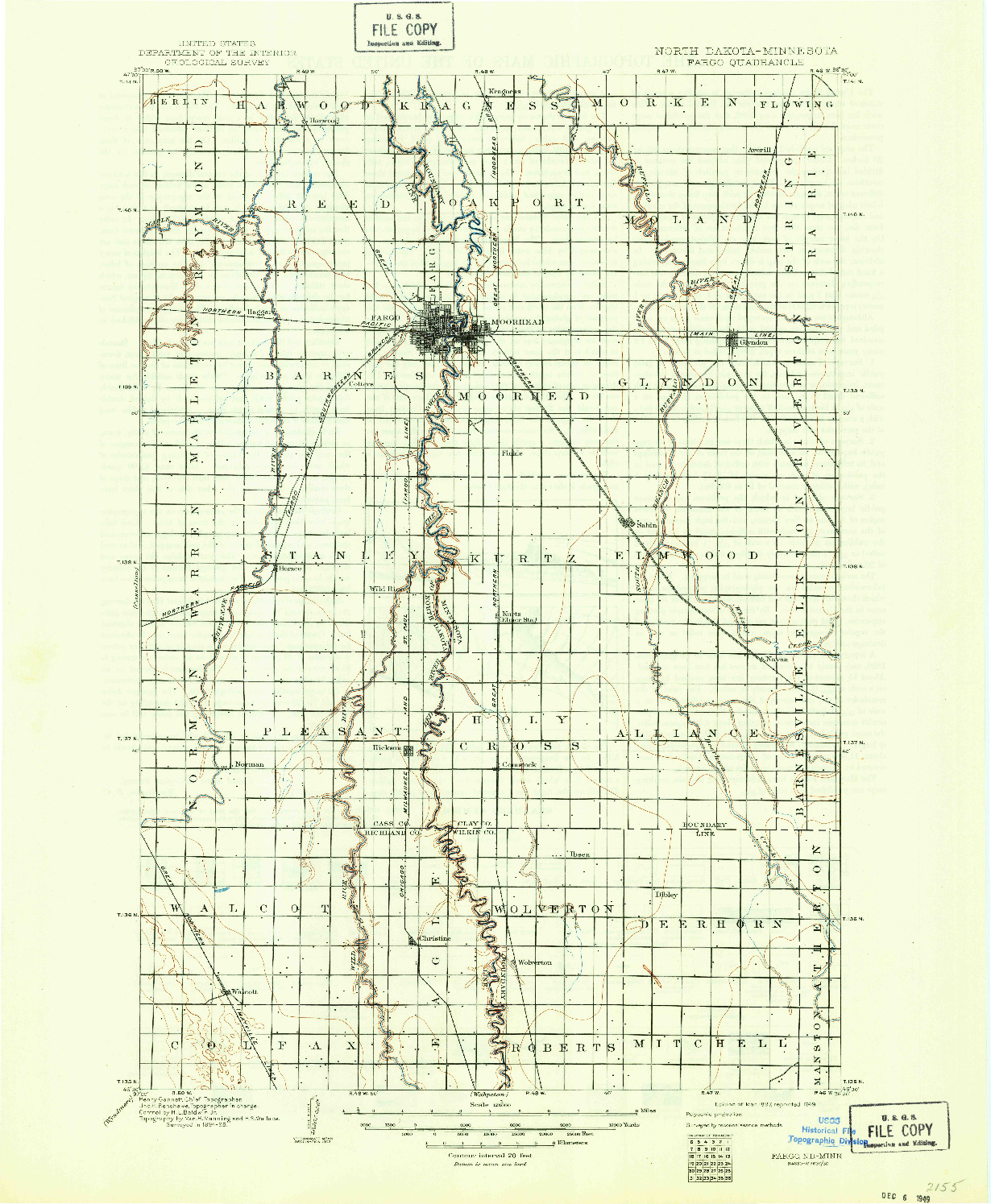 USGS 1:125000-SCALE QUADRANGLE FOR FARGO, ND 1897