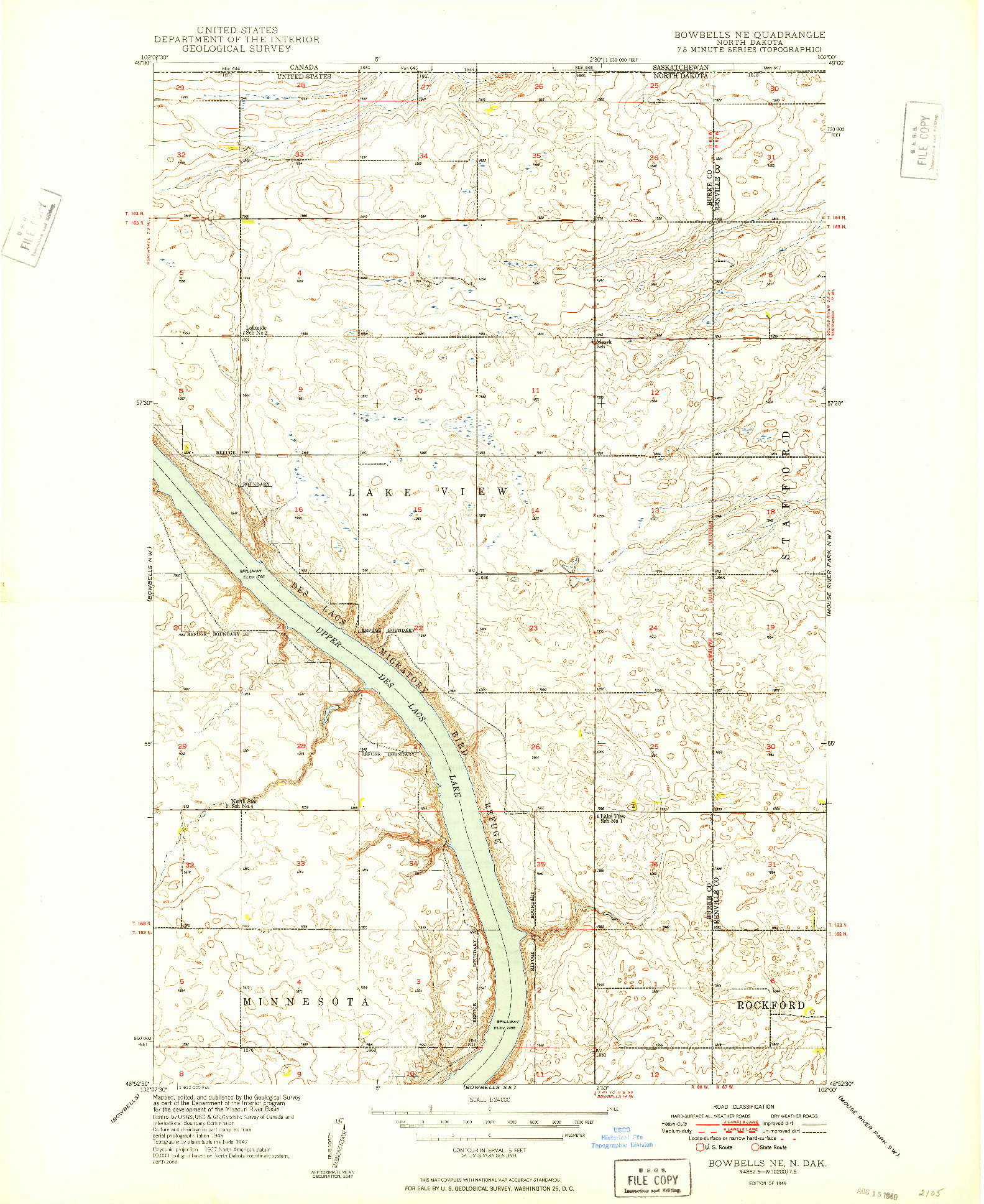 USGS 1:24000-SCALE QUADRANGLE FOR BOWBELLS NE, ND 1949