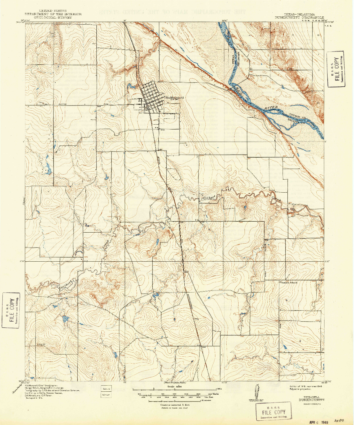 USGS 1:31680-SCALE QUADRANGLE FOR BURKBURNETT, TX 1918