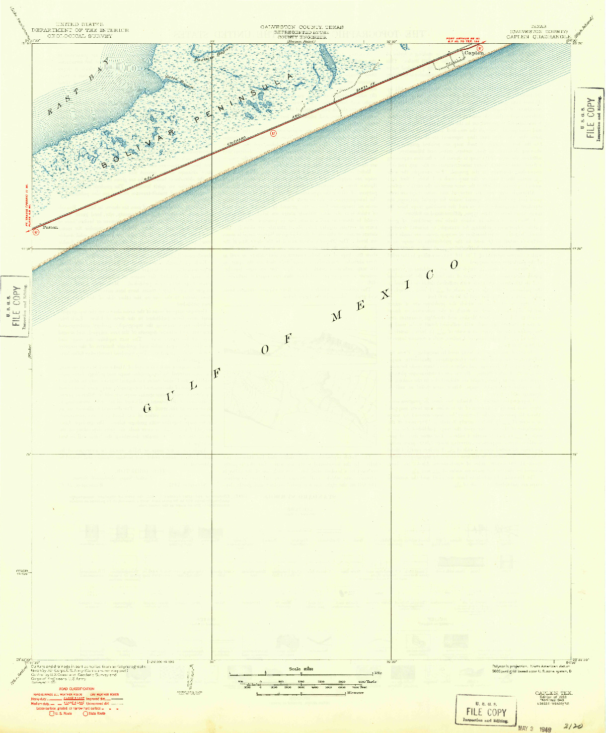 USGS 1:31680-SCALE QUADRANGLE FOR CAPLEN, TX 1933