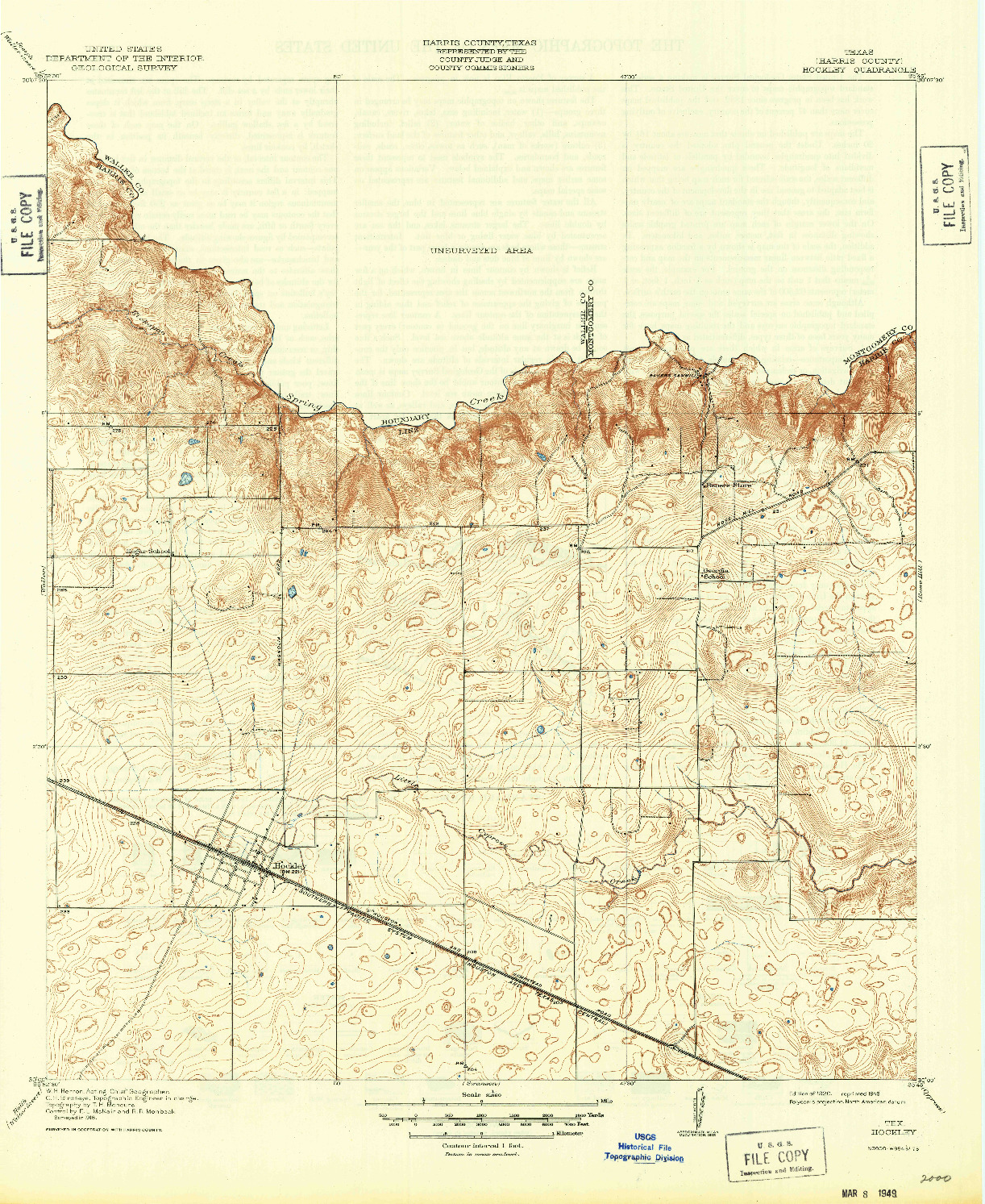 USGS 1:31680-SCALE QUADRANGLE FOR HOCKLEY, TX 1920