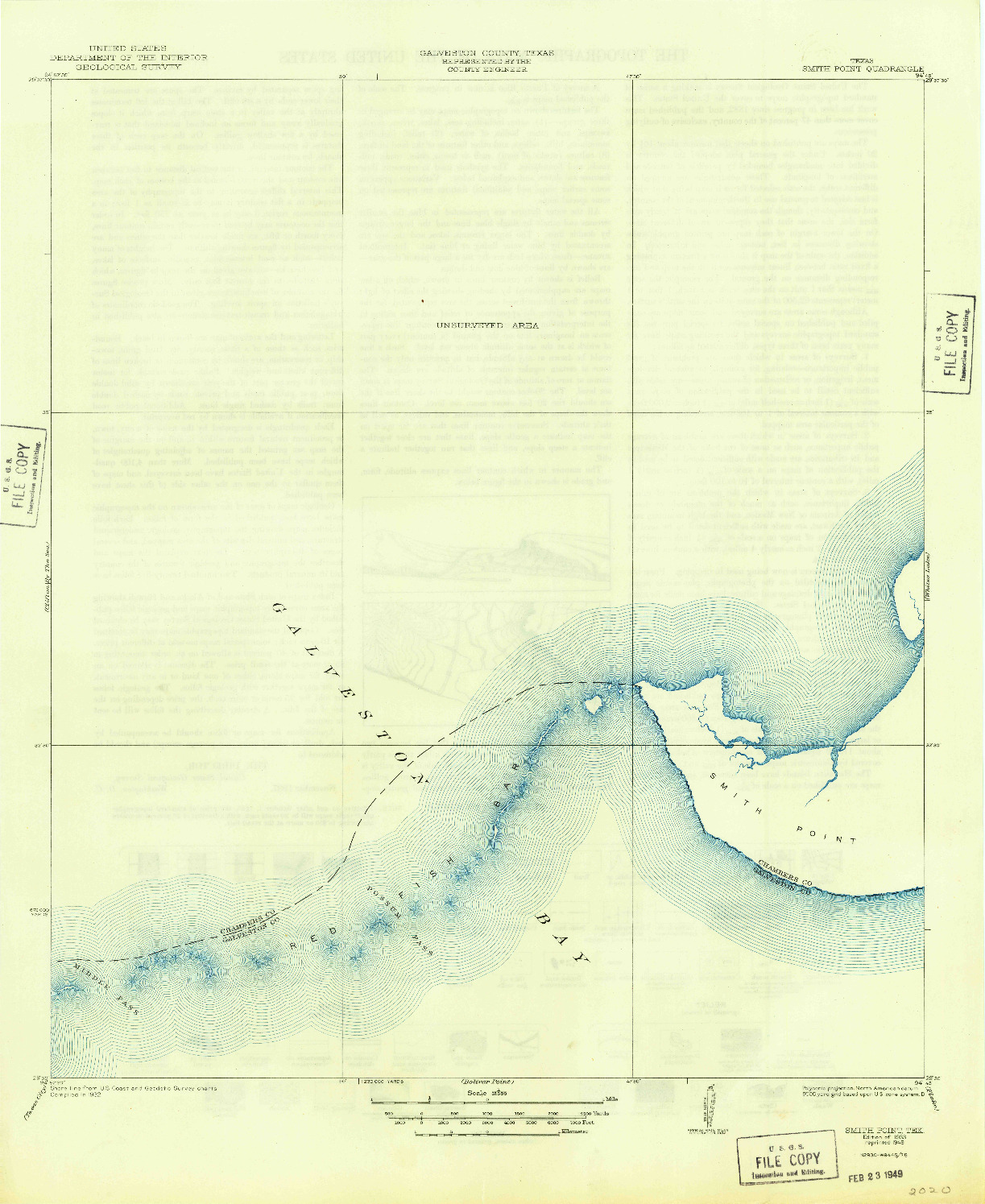 USGS 1:31680-SCALE QUADRANGLE FOR SMITH POINT, TX 1933