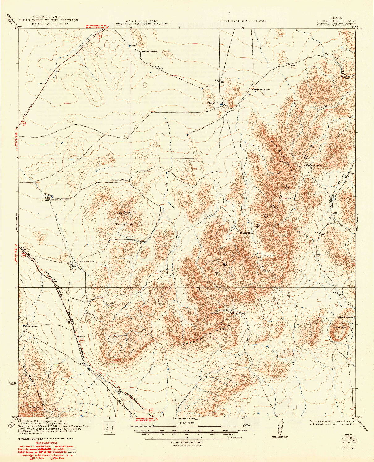 USGS 1:62500-SCALE QUADRANGLE FOR ALTUDA, TX 1923