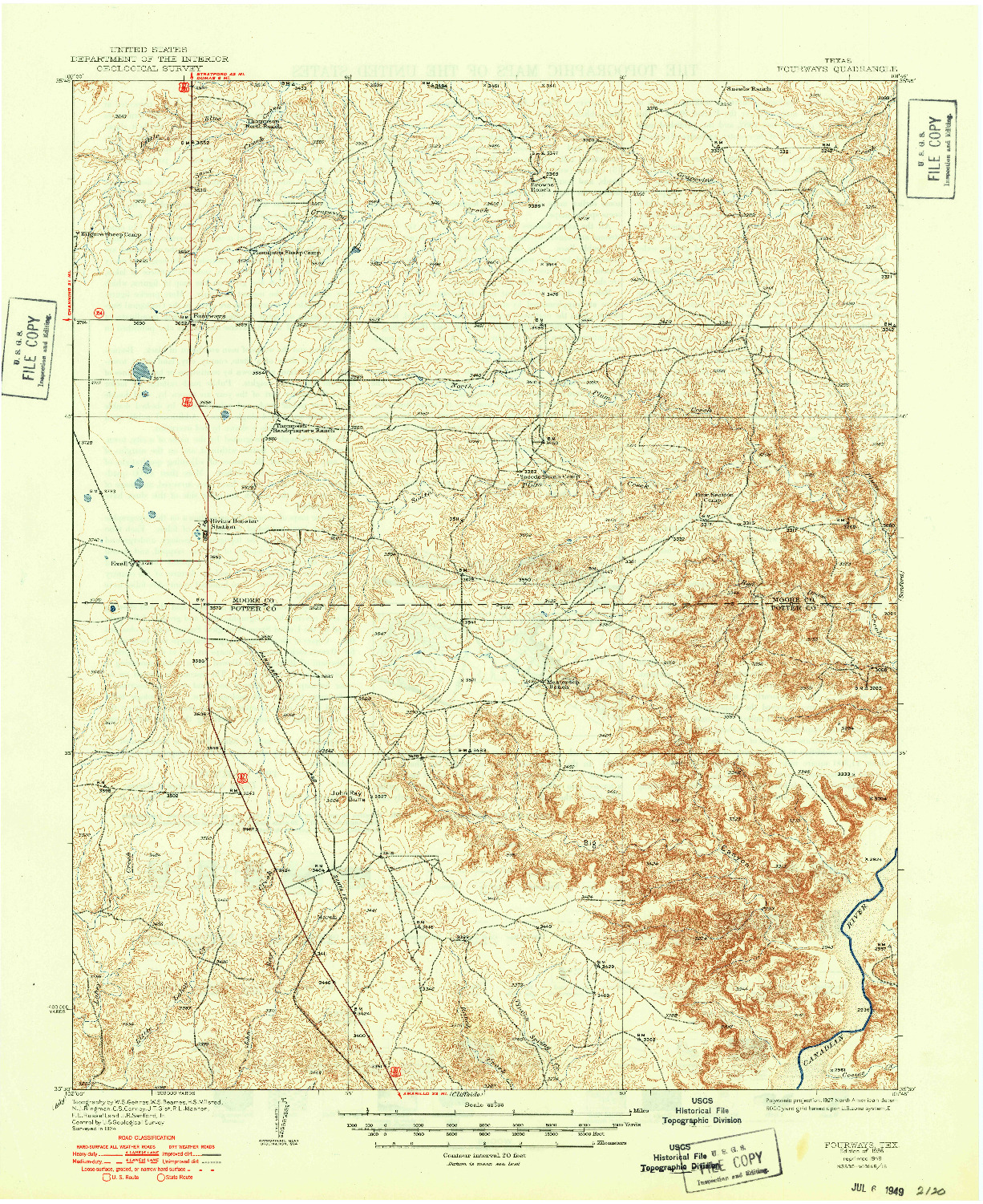 USGS 1:62500-SCALE QUADRANGLE FOR FOURWAYS, TX 1936