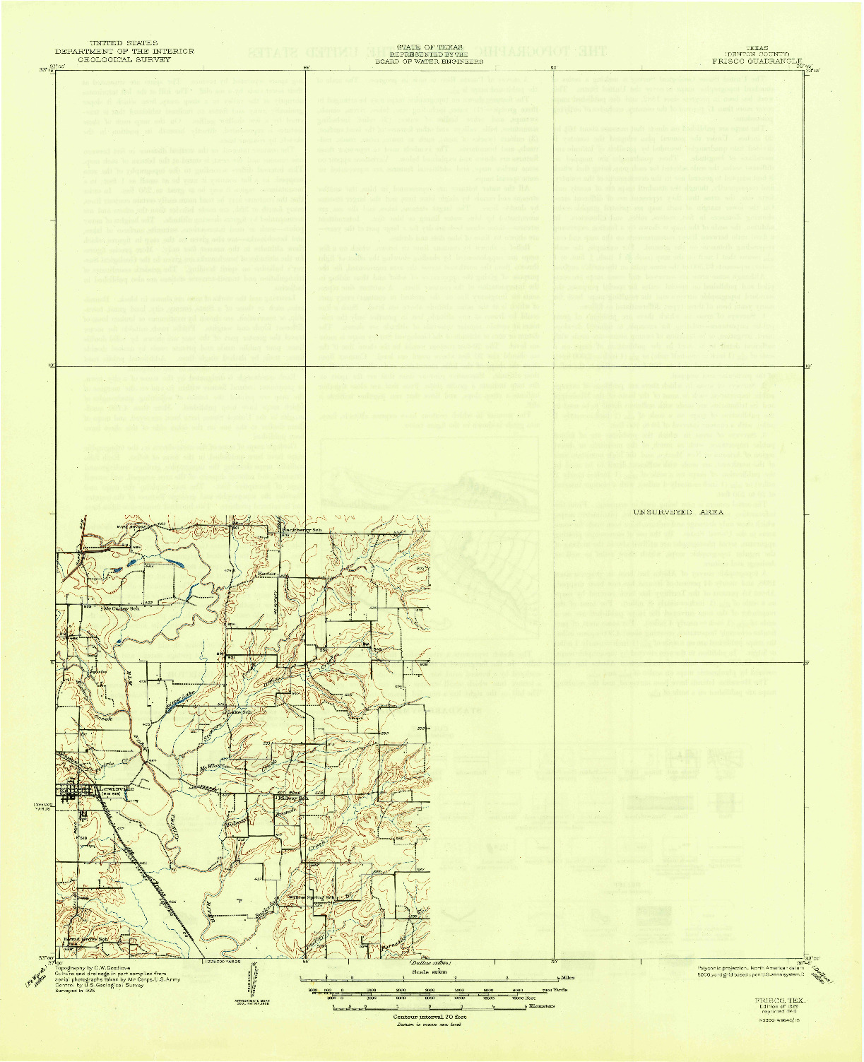USGS 1:62500-SCALE QUADRANGLE FOR FRISCO, TX 1929