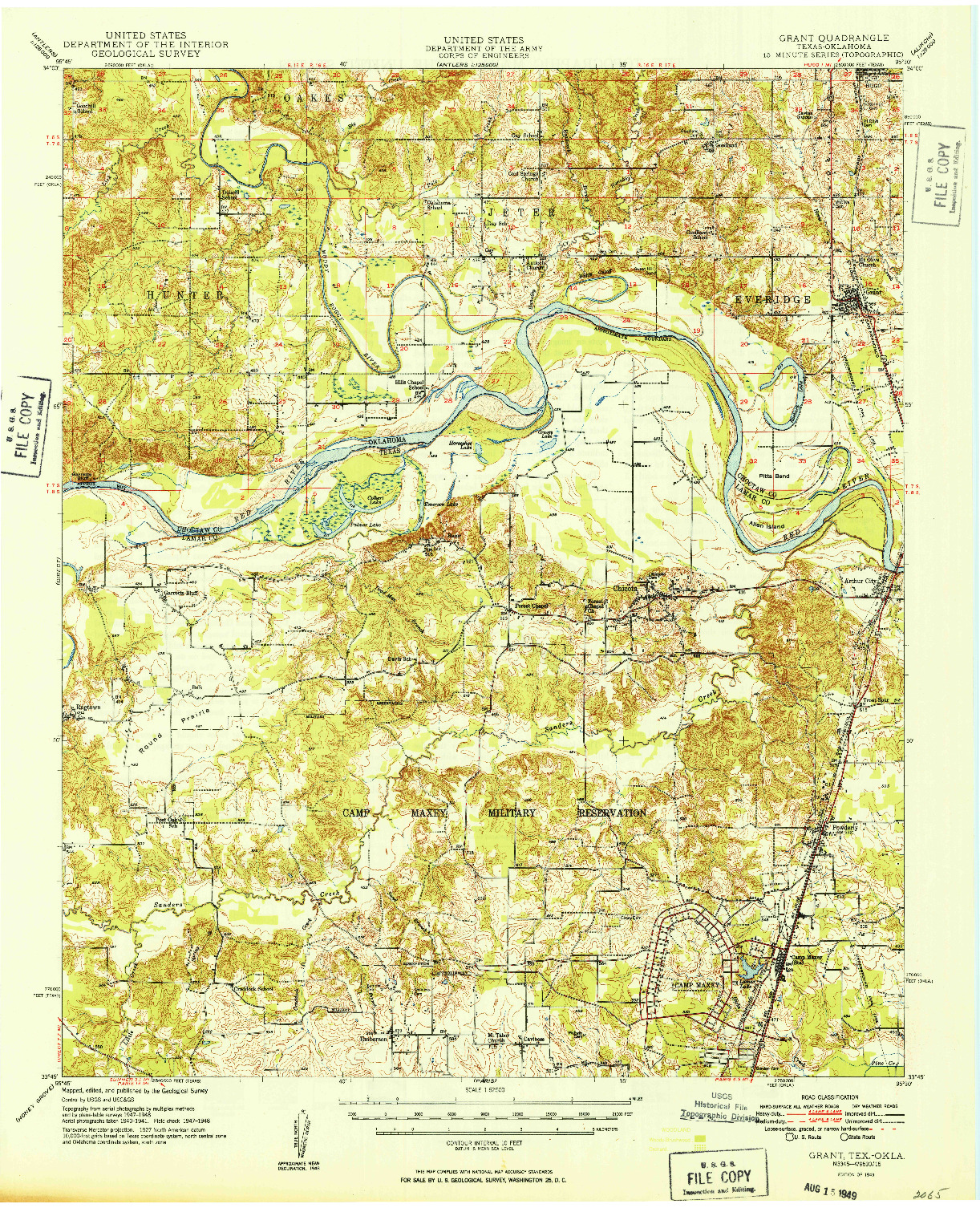 USGS 1:62500-SCALE QUADRANGLE FOR GRANT, TX 1949