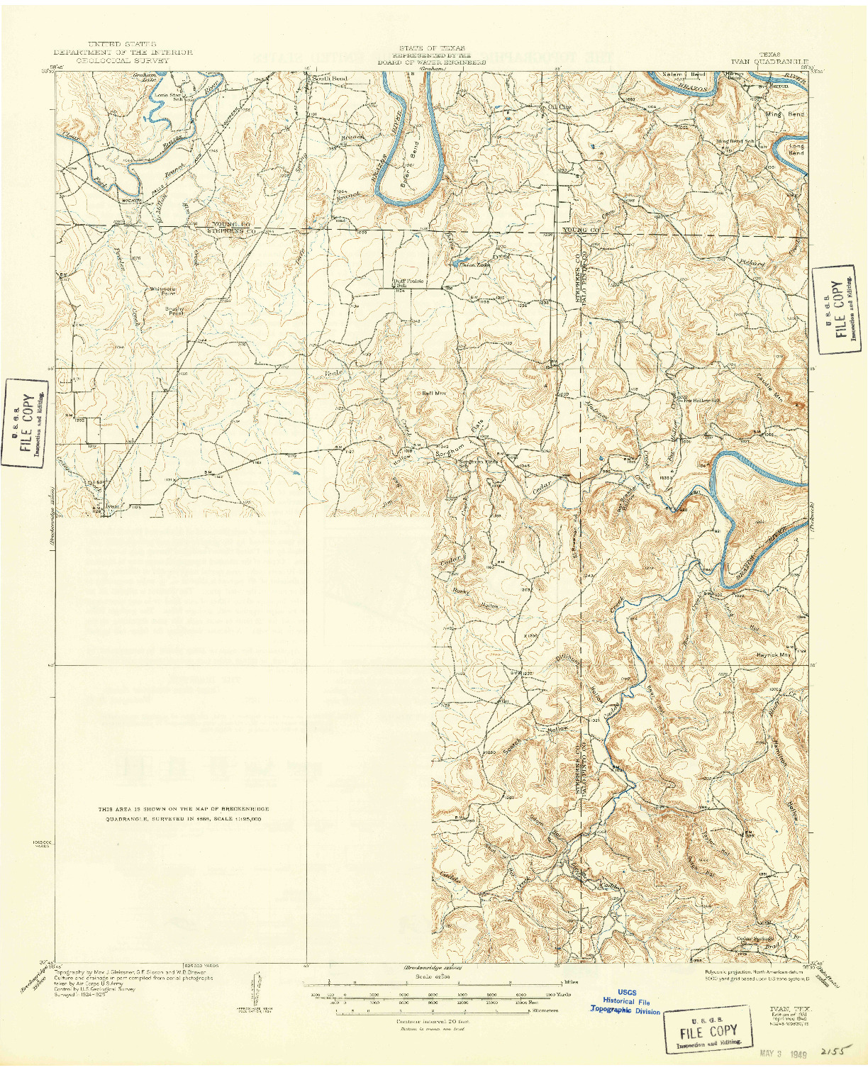 USGS 1:62500-SCALE QUADRANGLE FOR IVAN, TX 1931