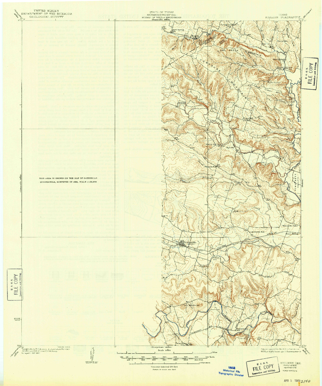 USGS 1:62500-SCALE QUADRANGLE FOR KILLEEN, TX 1930