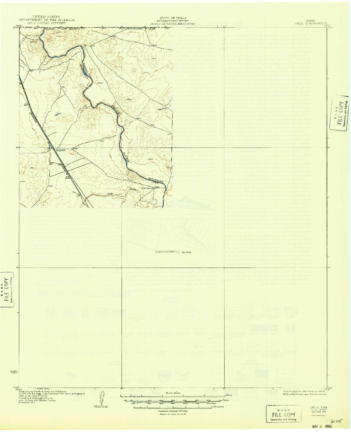 USGS 1:62500-SCALE QUADRANGLE FOR ORLA, TX 1931