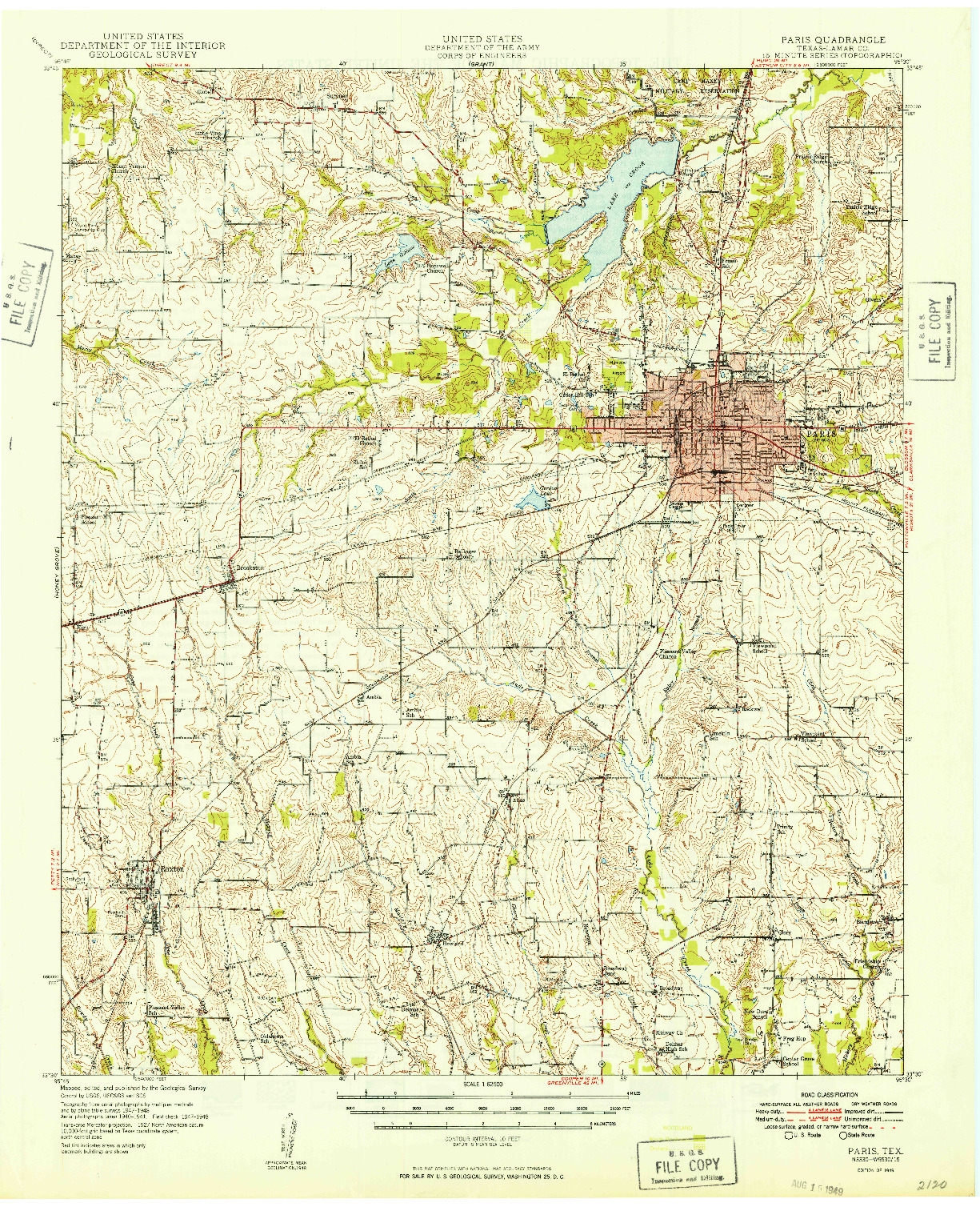 USGS 1:62500-SCALE QUADRANGLE FOR PARIS, TX 1949