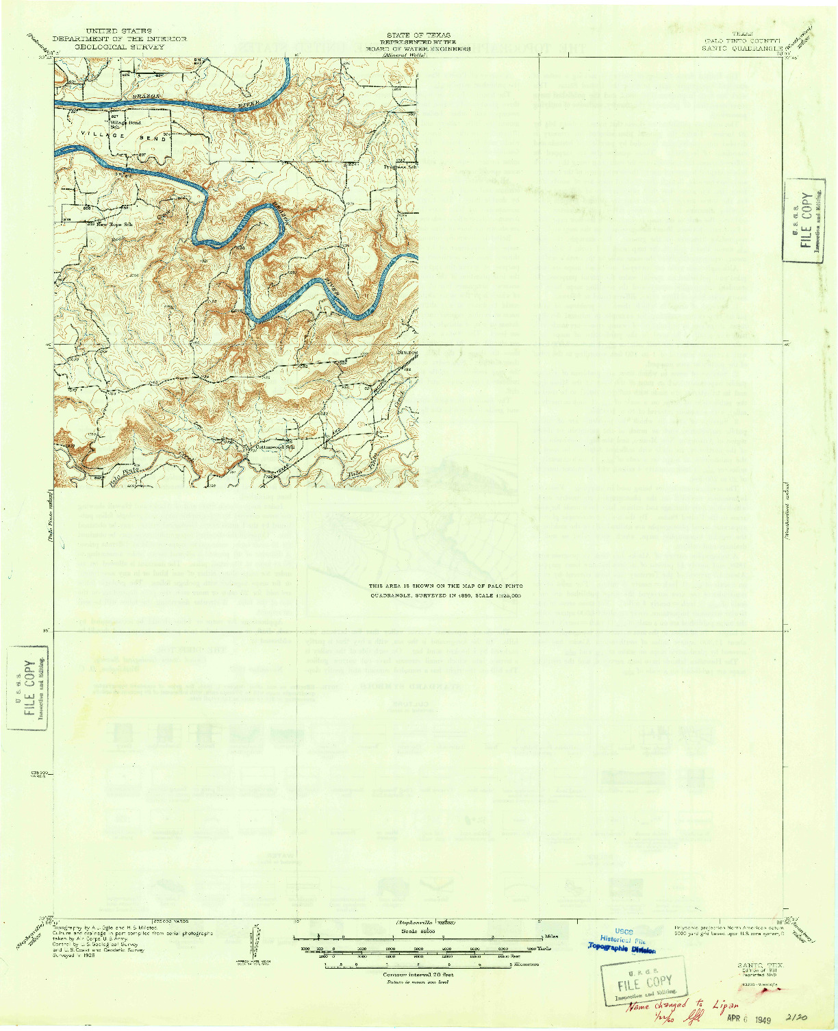 USGS 1:62500-SCALE QUADRANGLE FOR SANTO, TX 1931