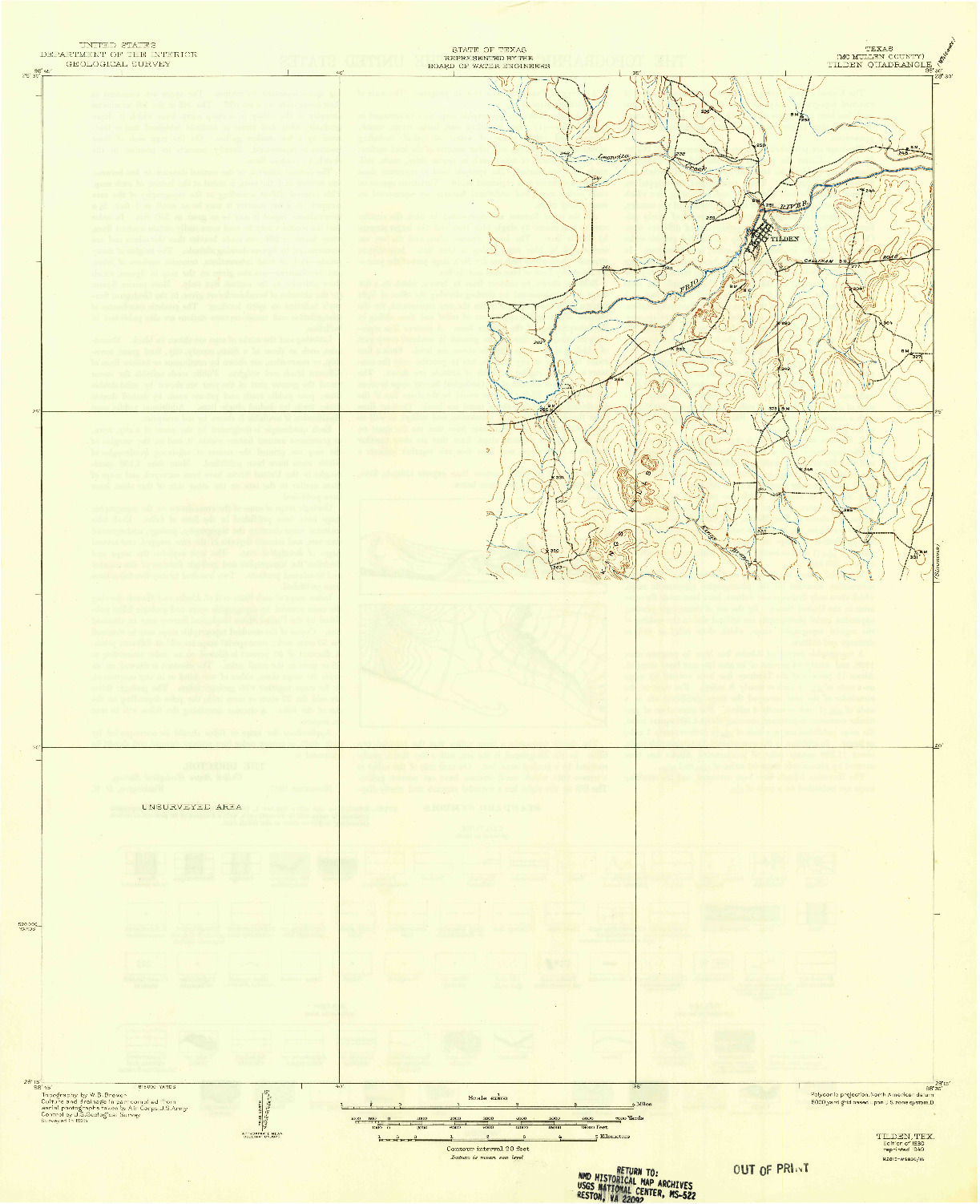 USGS 1:62500-SCALE QUADRANGLE FOR TILDEN, TX 1930