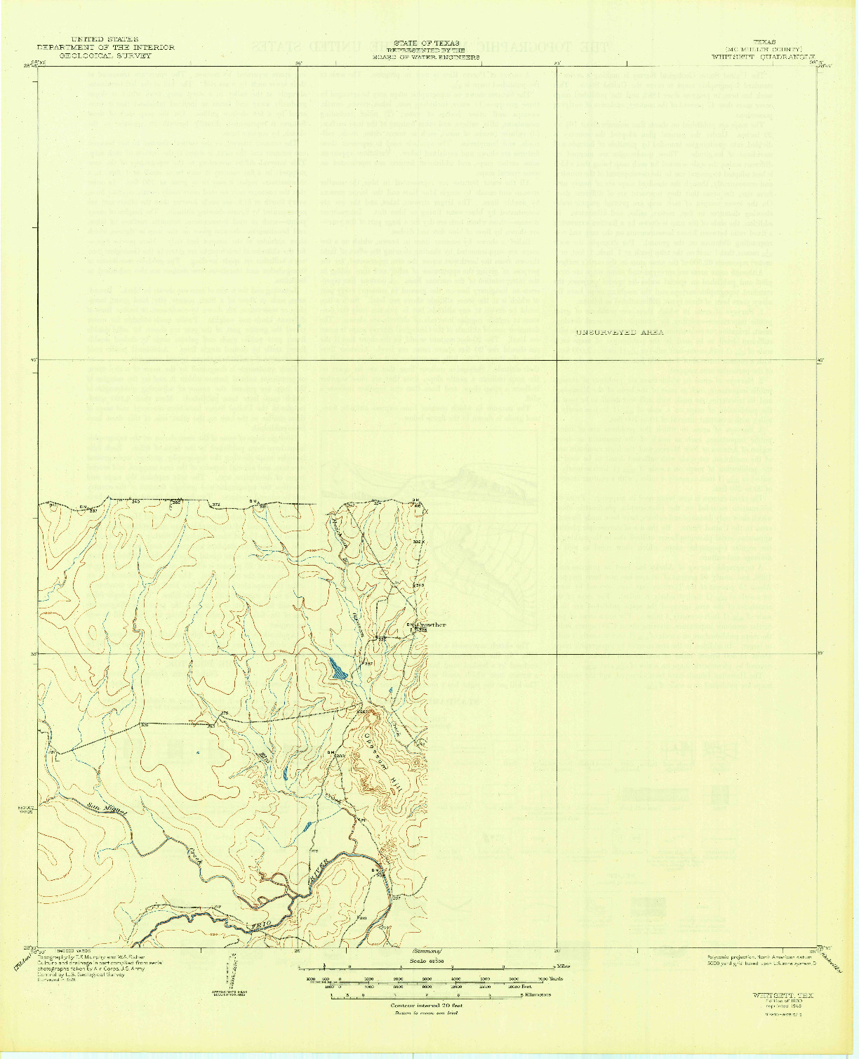 USGS 1:62500-SCALE QUADRANGLE FOR WHITSETT, TX 1930