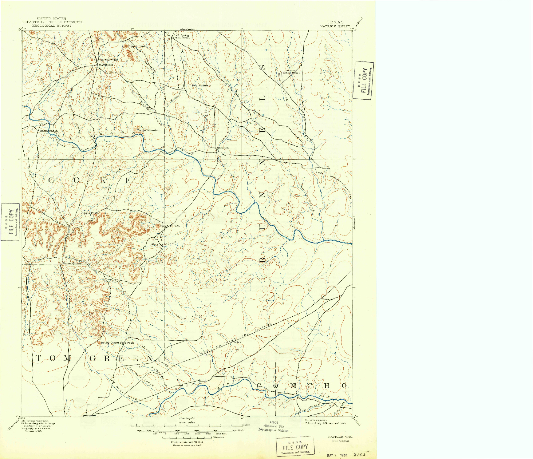 USGS 1:125000-SCALE QUADRANGLE FOR HAYRICK, TX 1894