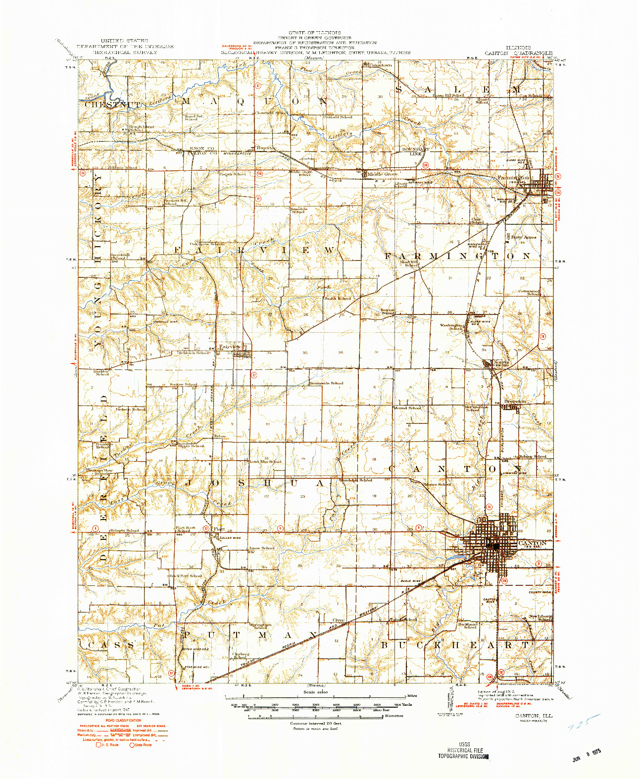 USGS 1:62500-SCALE QUADRANGLE FOR CANTON, IL 1912