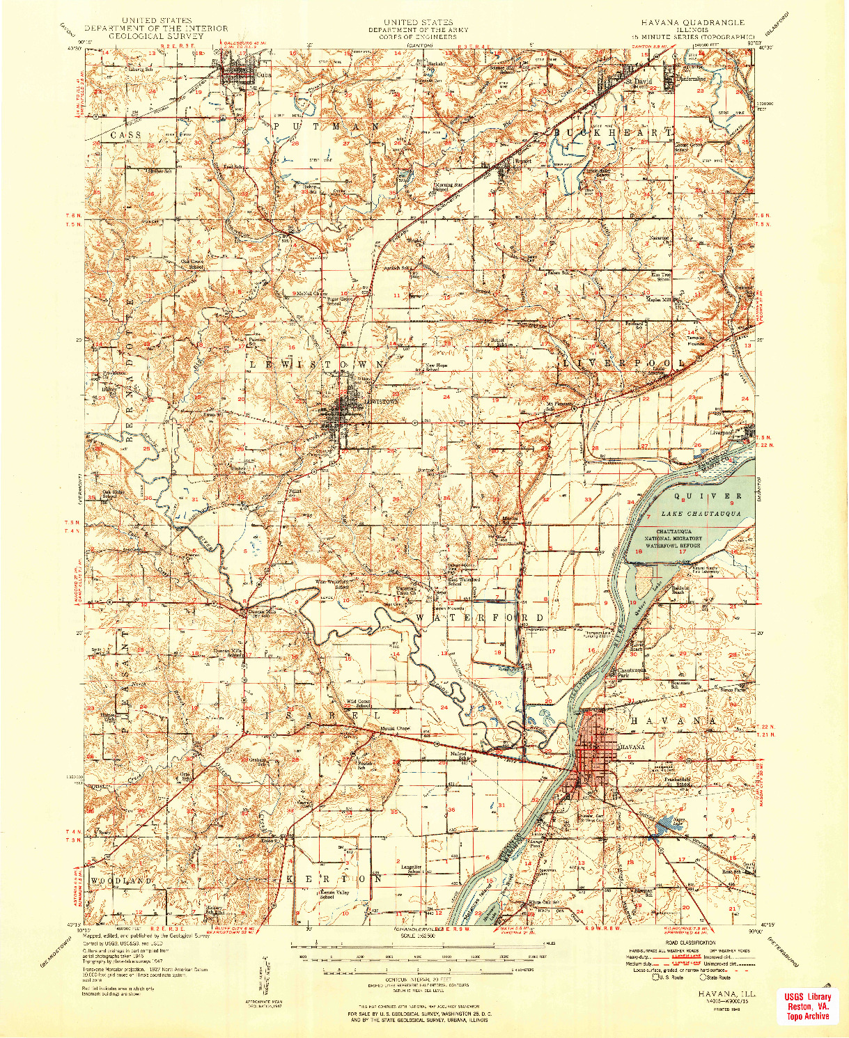 USGS 1:62500-SCALE QUADRANGLE FOR HAVANA, IL 1949