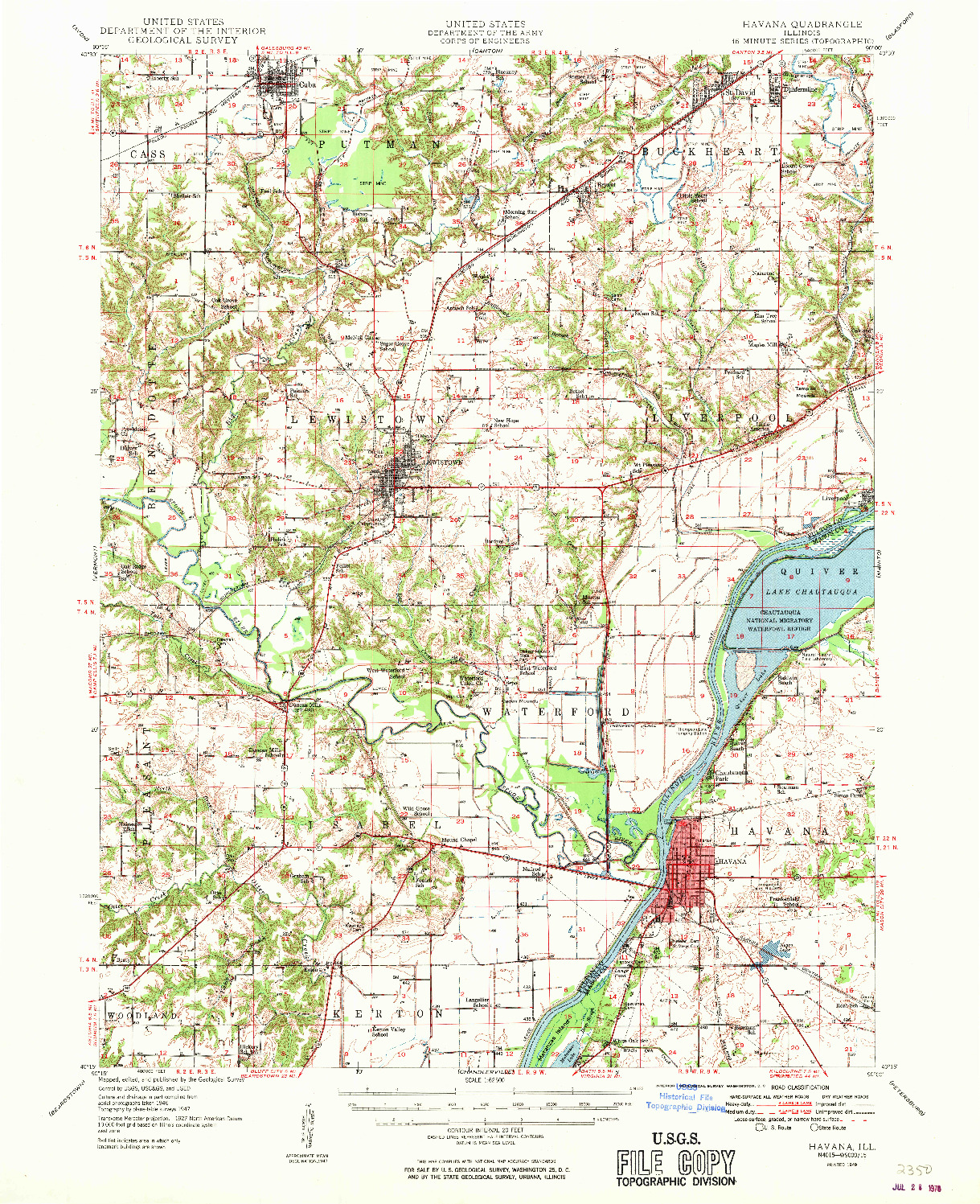 USGS 1:62500-SCALE QUADRANGLE FOR HAVANA, IL 1949