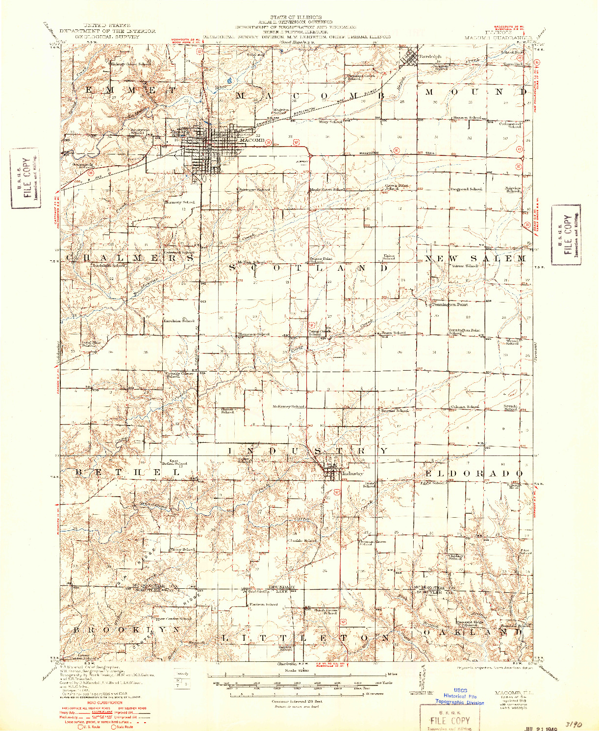 USGS 1:62500-SCALE QUADRANGLE FOR MACOMB, IL 1914