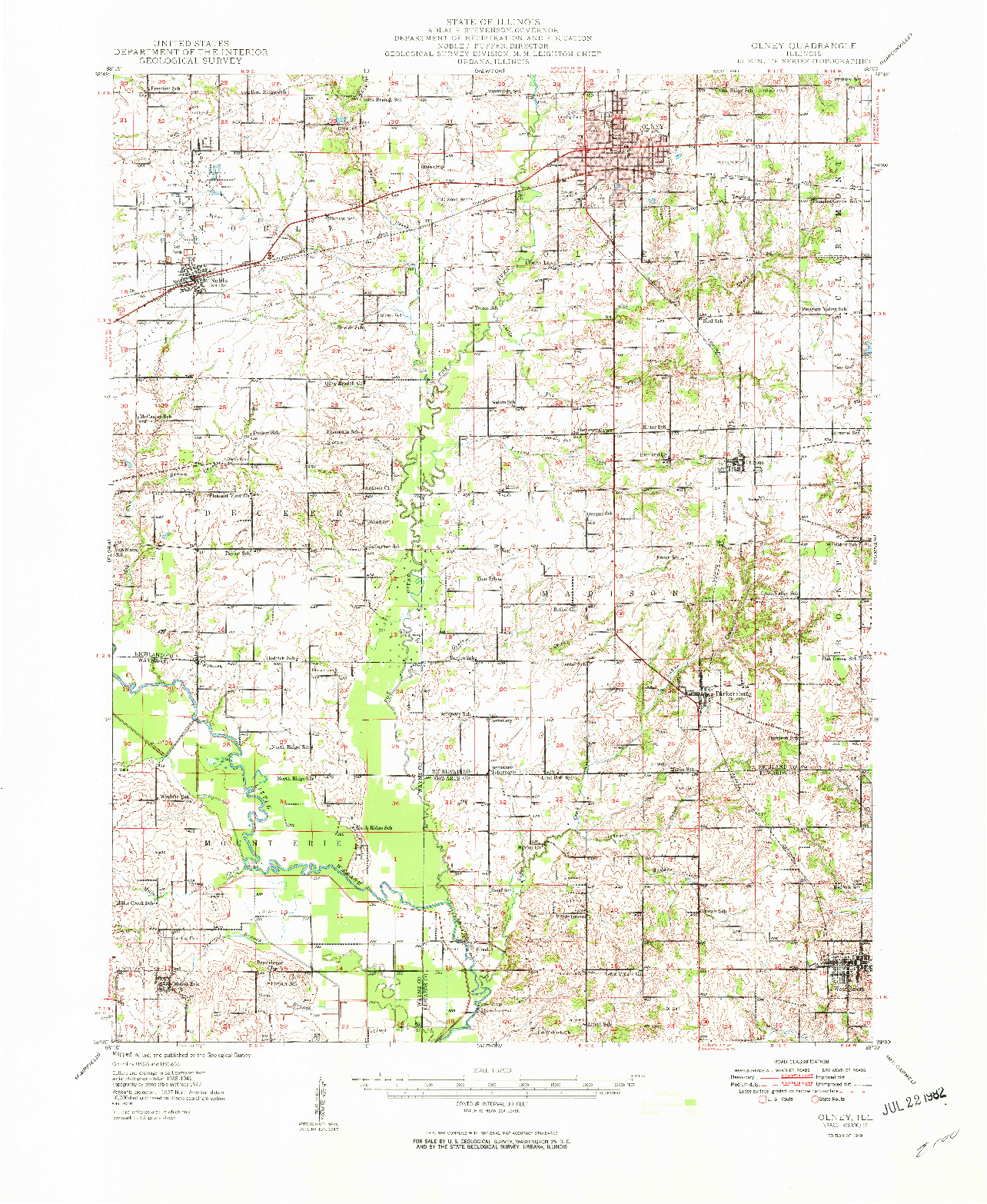 USGS 1:62500-SCALE QUADRANGLE FOR OLNEY, IL 1949
