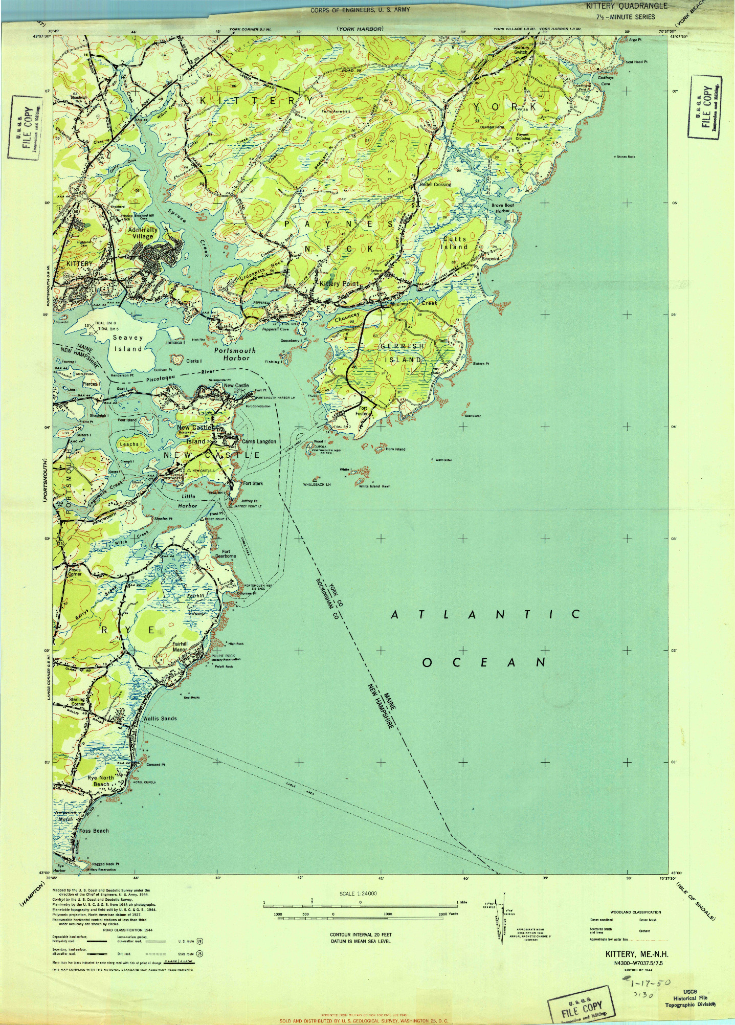 USGS 1:24000-SCALE QUADRANGLE FOR KITTERY, ME 1944