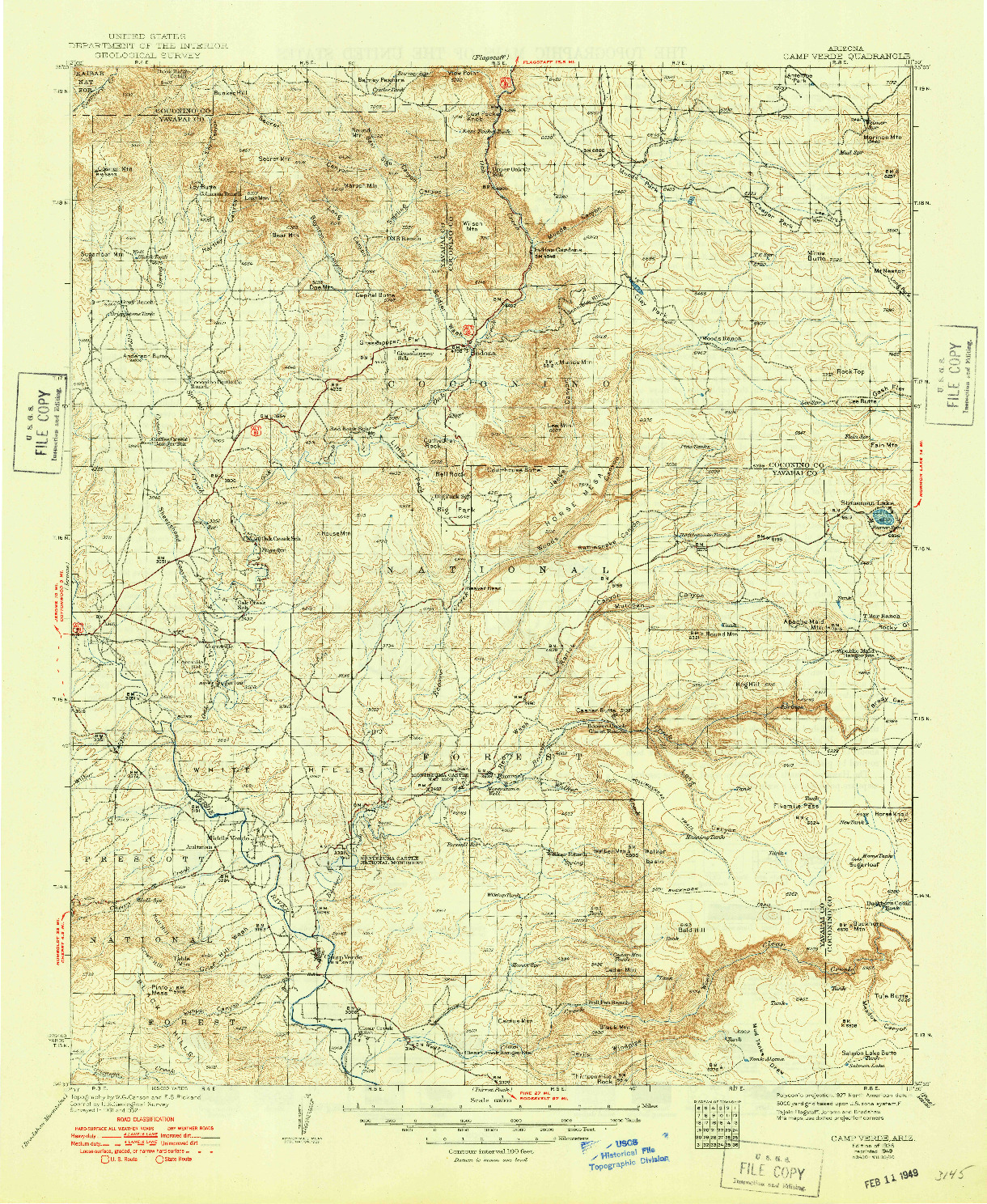 USGS 1:125000-SCALE QUADRANGLE FOR CAMP VERDE, AZ 1936