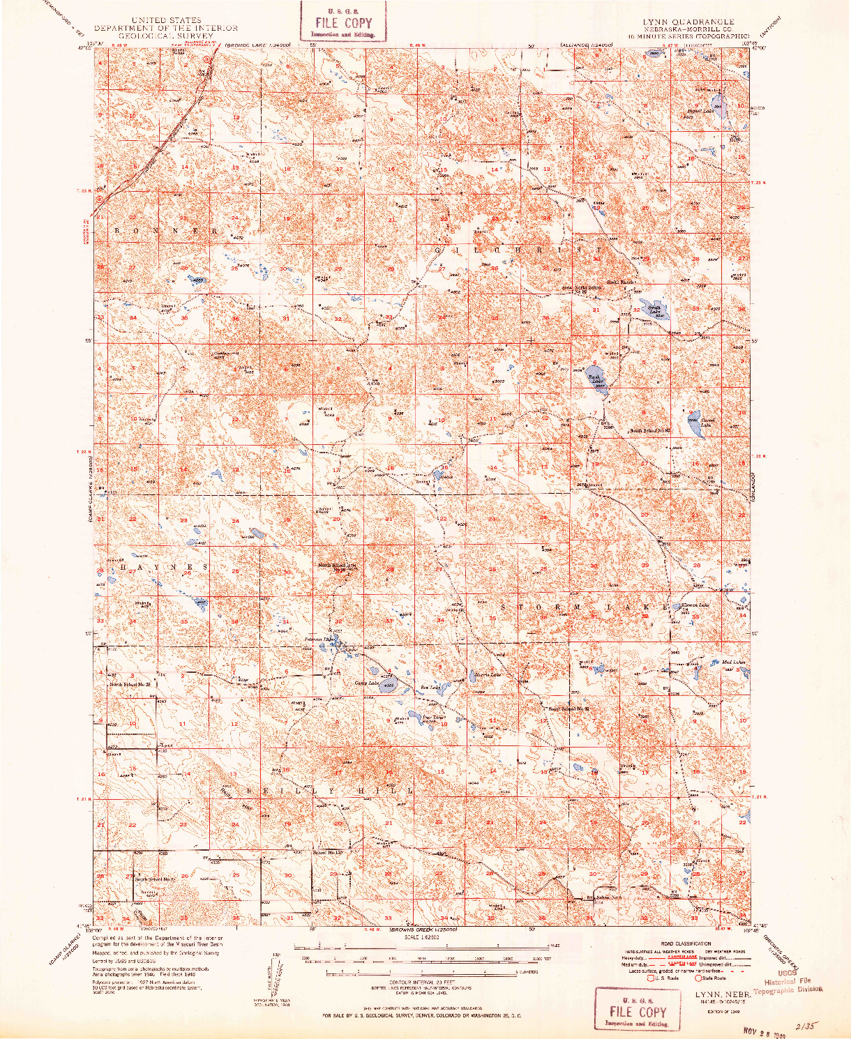 USGS 1:62500-SCALE QUADRANGLE FOR LYNN, NE 1949
