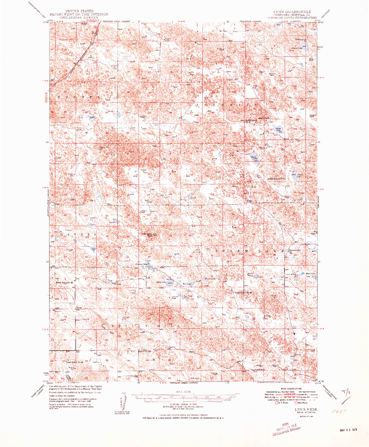 USGS 1:62500-SCALE QUADRANGLE FOR LYNN, NE 1949