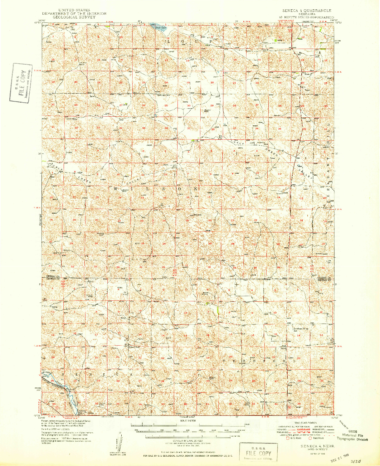 USGS 1:62500-SCALE QUADRANGLE FOR SENECA 4, NE 1949