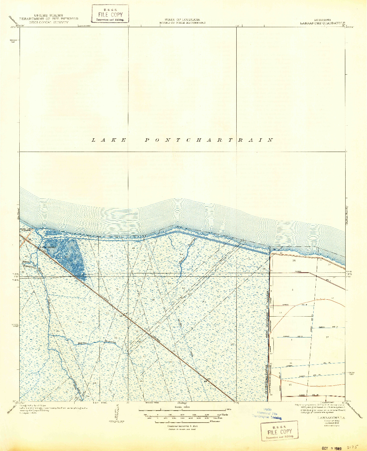 USGS 1:31680-SCALE QUADRANGLE FOR LA BRANCHE, LA 1938