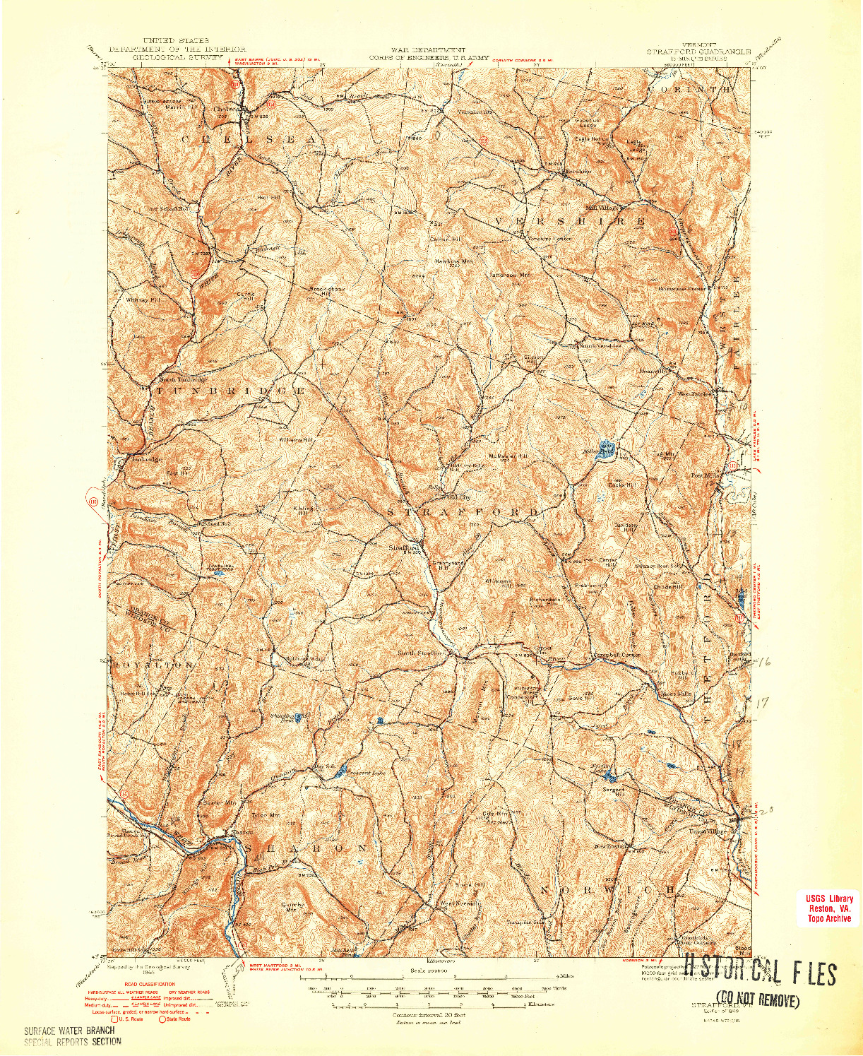 USGS 1:62500-SCALE QUADRANGLE FOR STRAFFORD, VT 1944