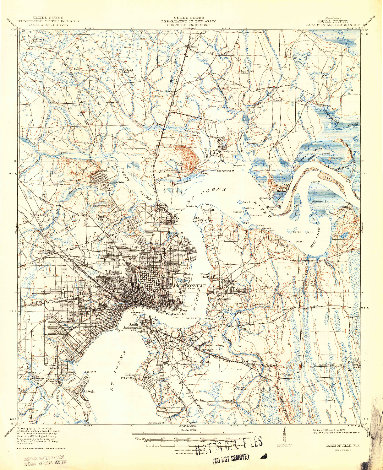 USGS 1:62500-SCALE QUADRANGLE FOR JACKSONVILLE, FL 1918