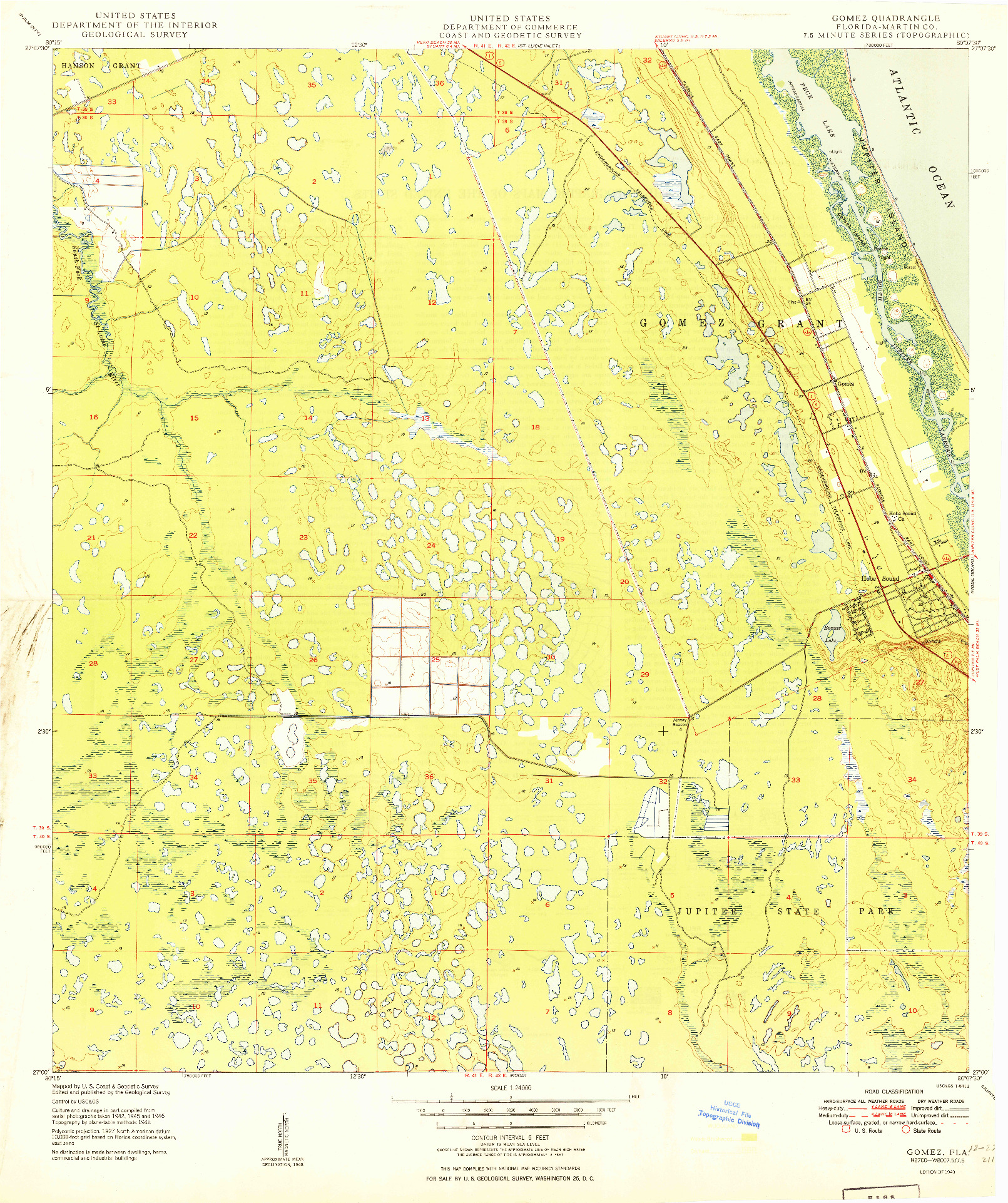 USGS 1:24000-SCALE QUADRANGLE FOR GOMEZ, FL 1949