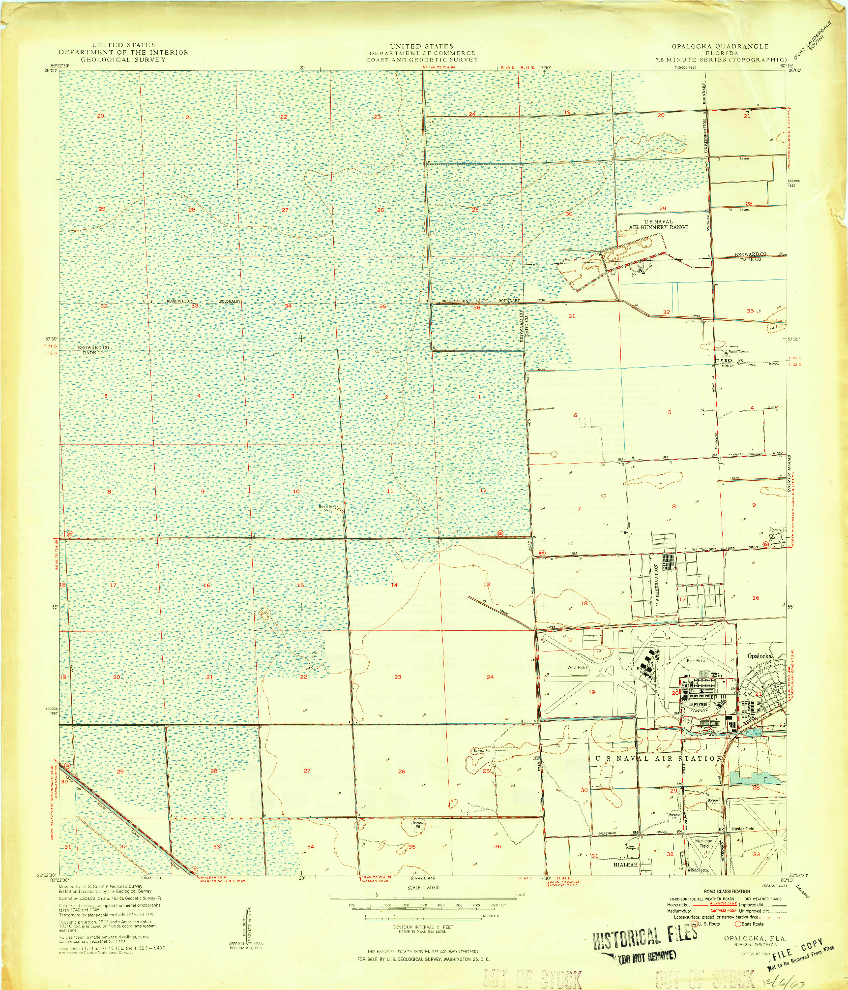 USGS 1:24000-SCALE QUADRANGLE FOR OPALOCKA, FL 1949