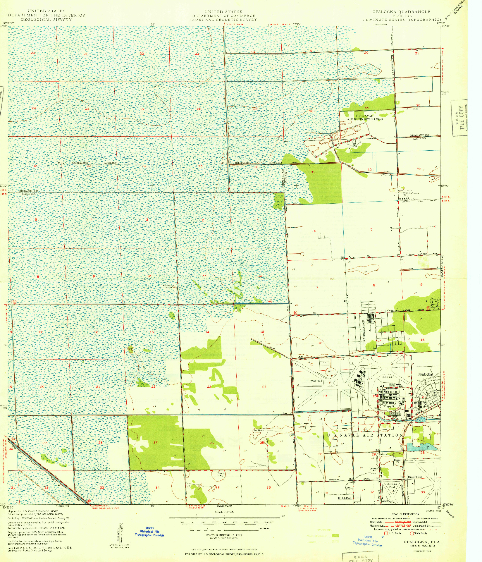 USGS 1:24000-SCALE QUADRANGLE FOR OPALOCKA, FL 1949