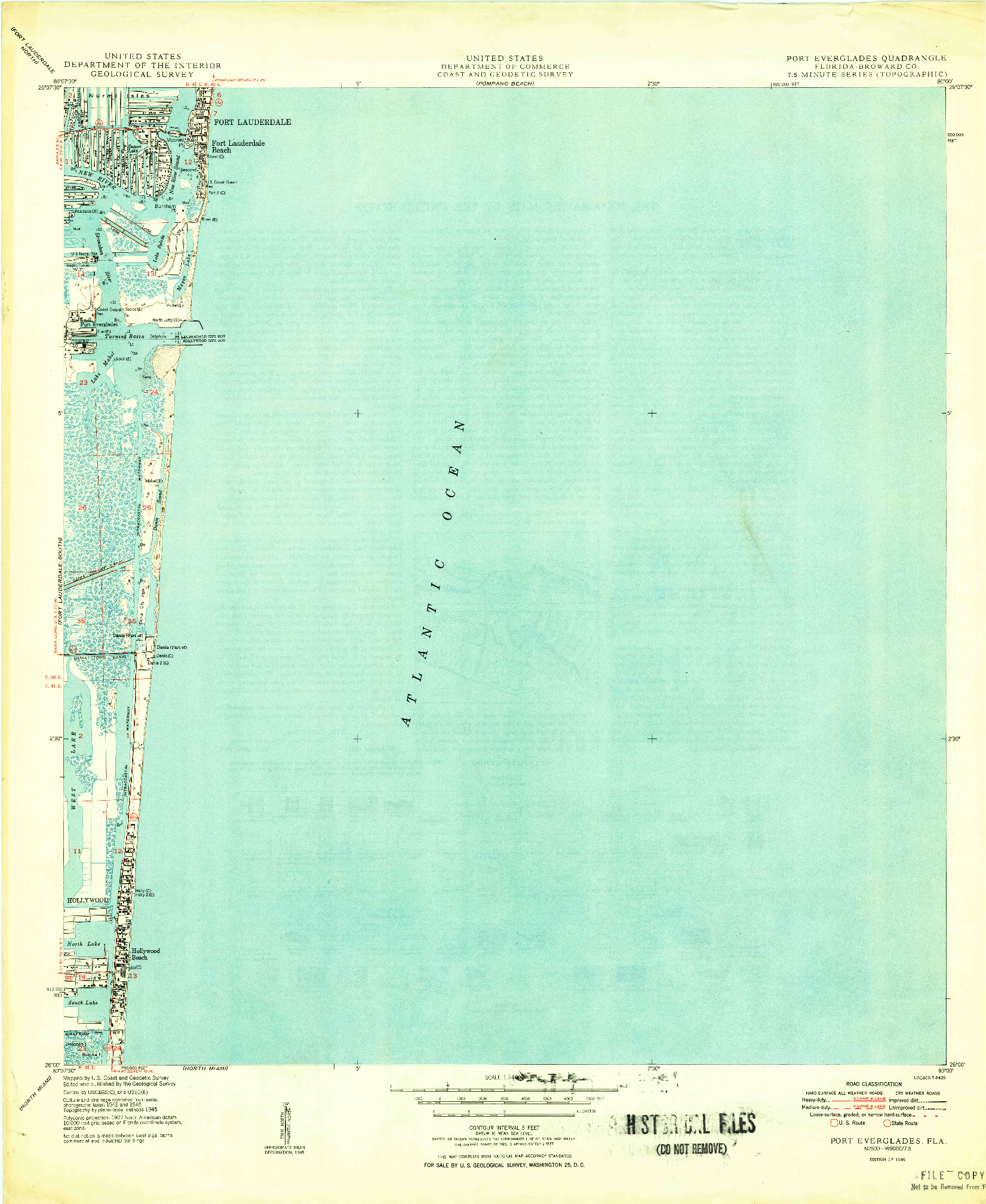 USGS 1:24000-SCALE QUADRANGLE FOR PORT EVERGLADES, FL 1949