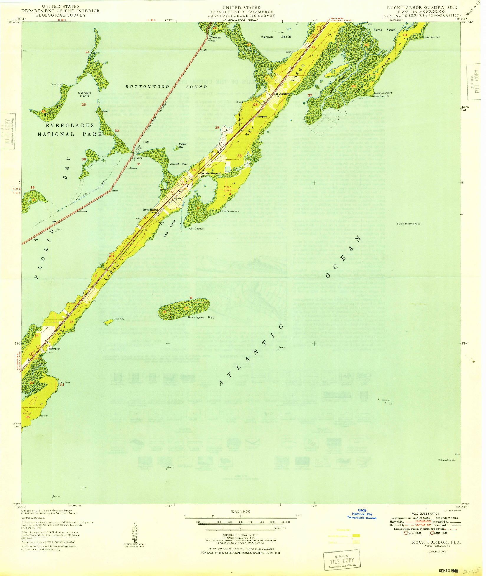 USGS 1:24000-SCALE QUADRANGLE FOR ROCK HARBOR, FL 1949
