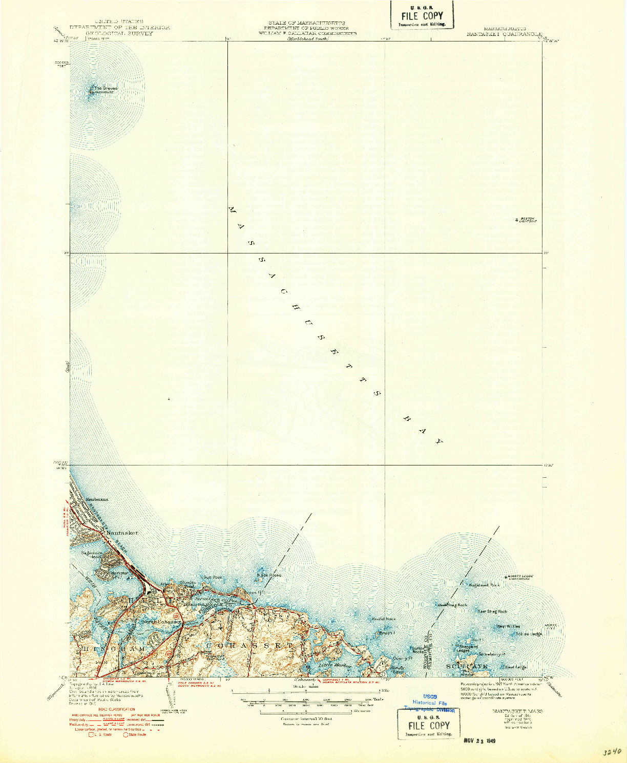 USGS 1:31680-SCALE QUADRANGLE FOR NANTASKET, MA 1941