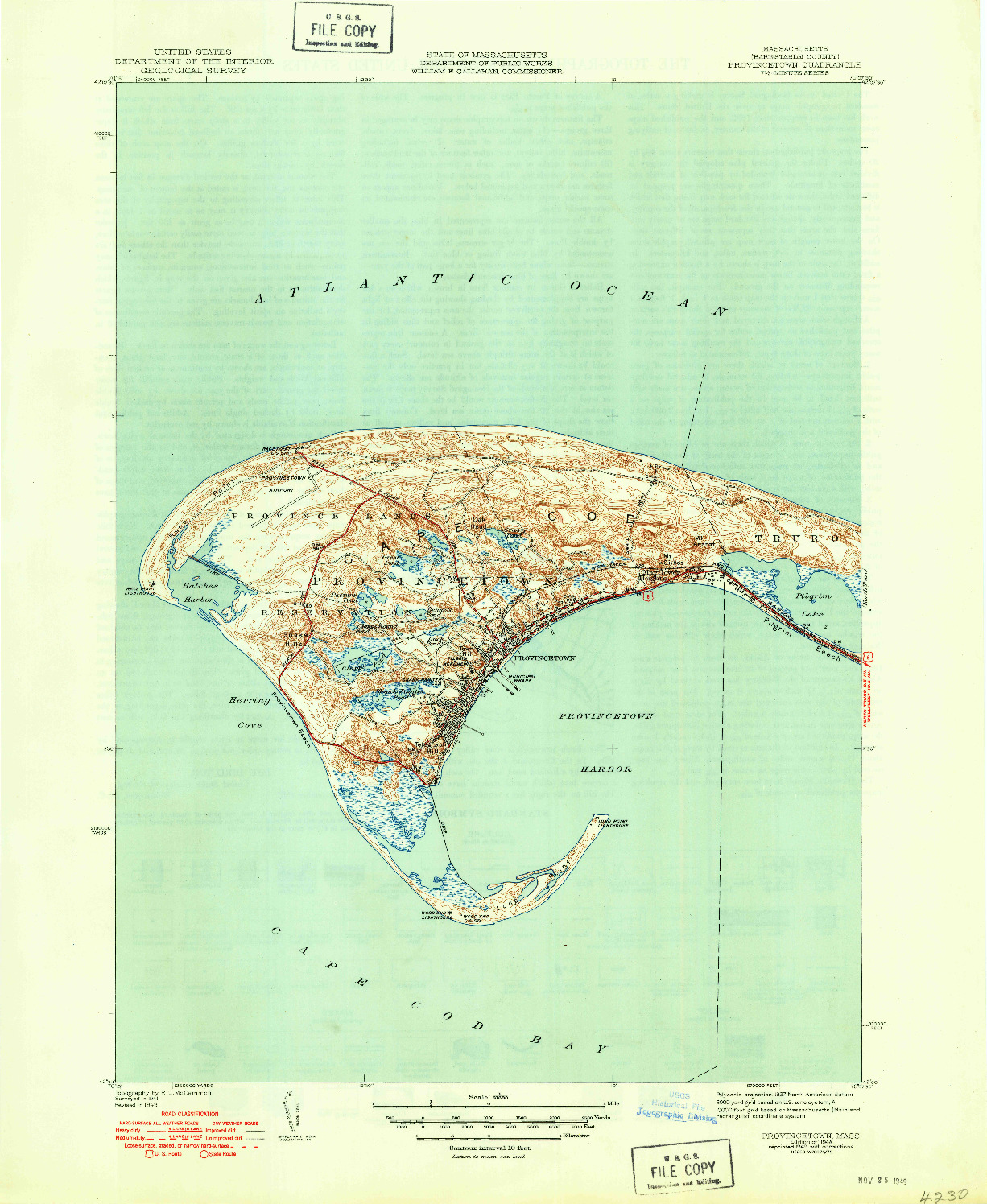 USGS 1:31680-SCALE QUADRANGLE FOR PROVINCETOWN, MA 1944