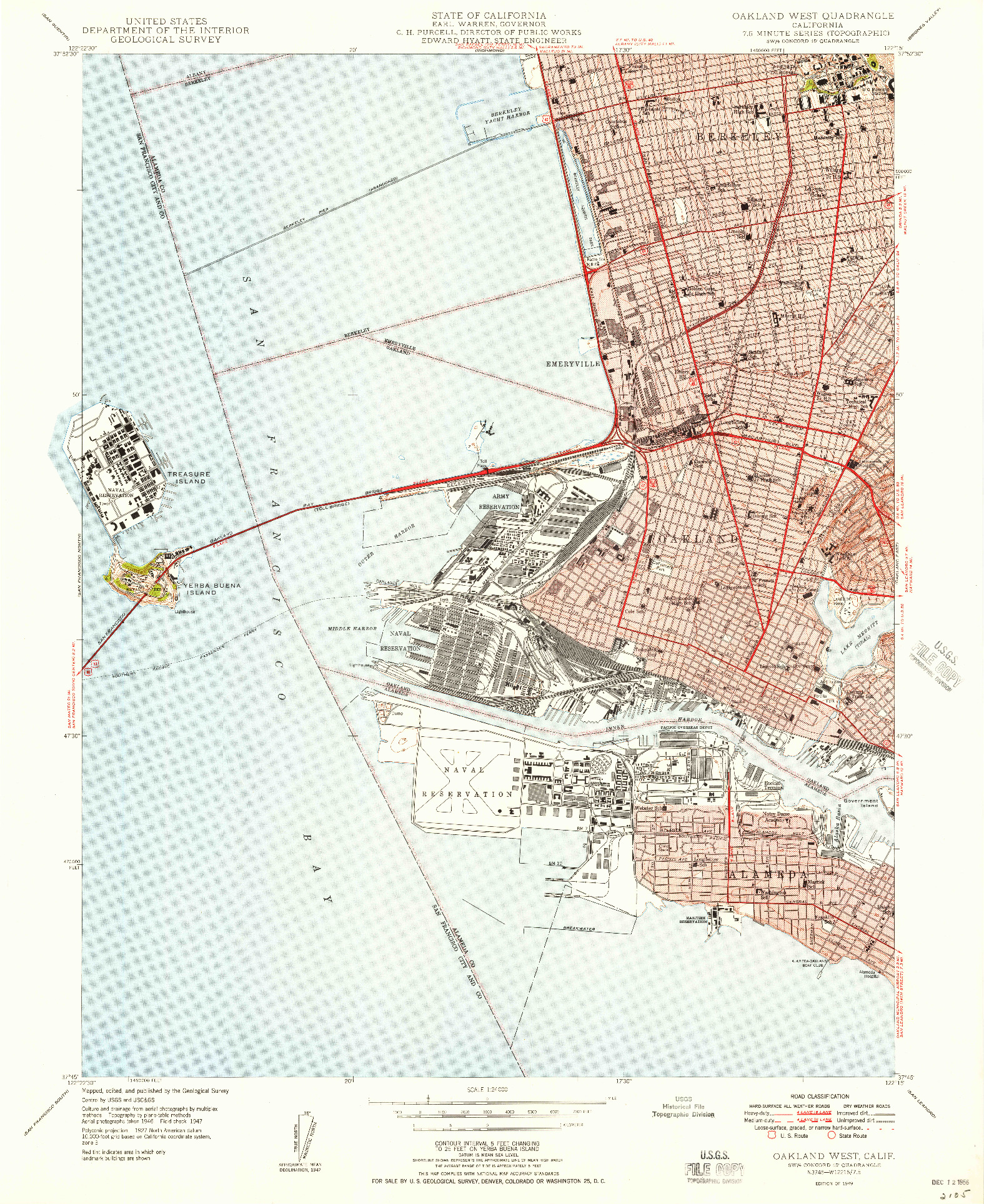 USGS 1:24000-SCALE QUADRANGLE FOR OAKLAND WEST, CA 1949