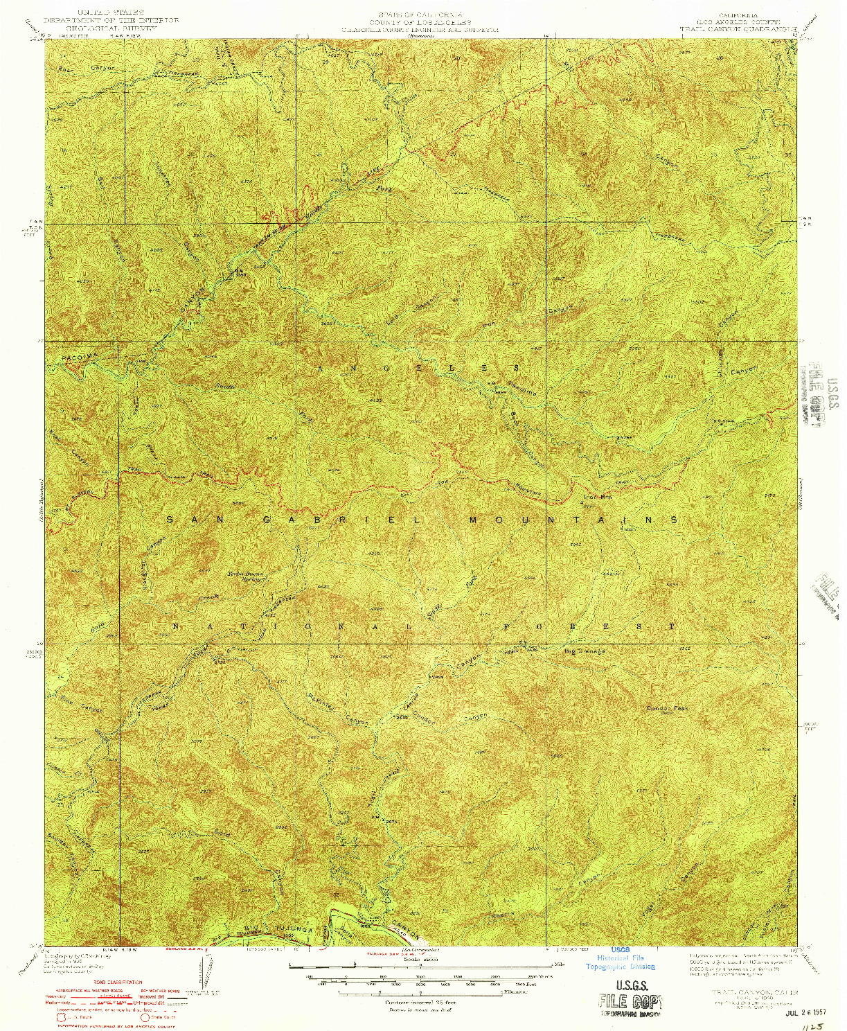 USGS 1:24000-SCALE QUADRANGLE FOR TRAIL CANYON, CA 1940