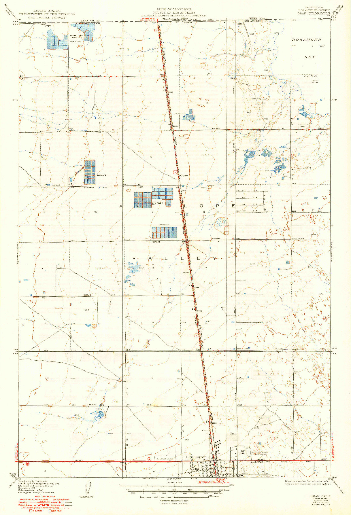 USGS 1:24000-SCALE QUADRANGLE FOR OBAN, CA 1933