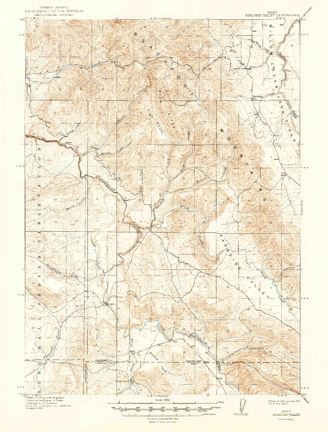 USGS 1:62500-SCALE QUADRANGLE FOR PARADISE VALLEY, ID 1918