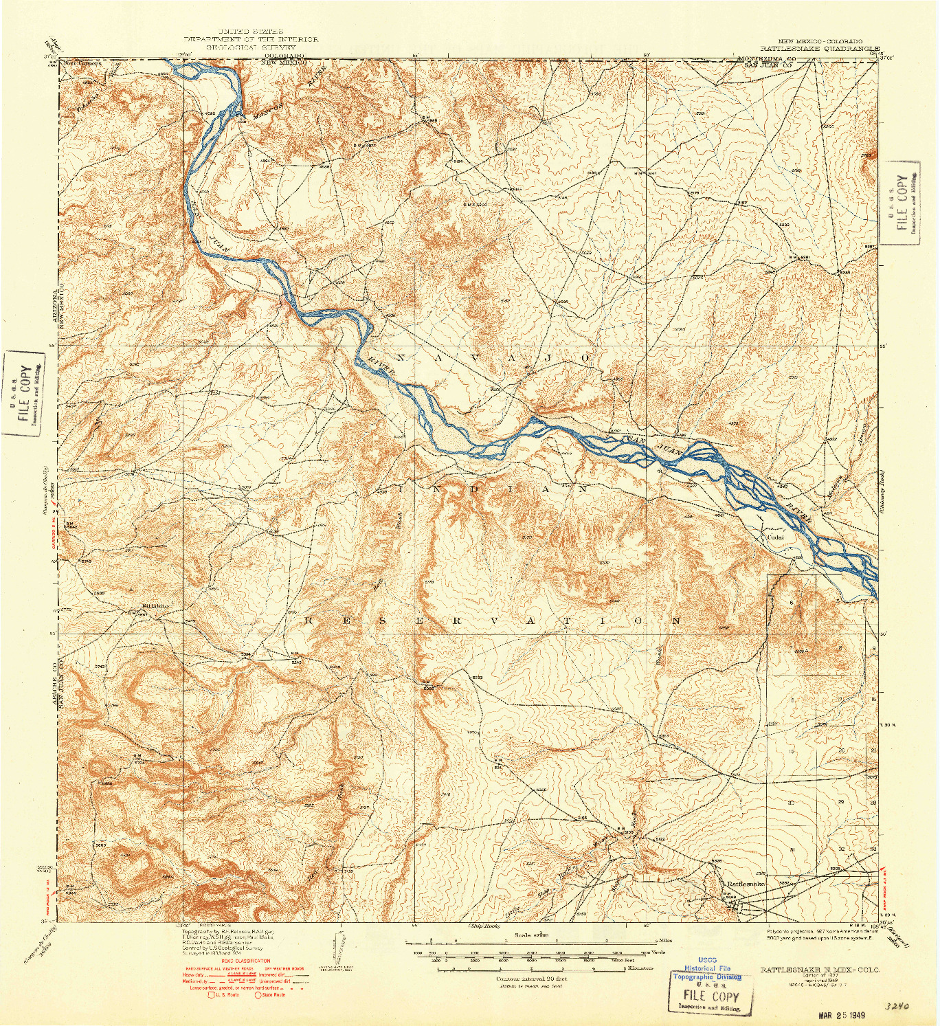 USGS 1:62500-SCALE QUADRANGLE FOR RATTLESNAKE, NM 1937