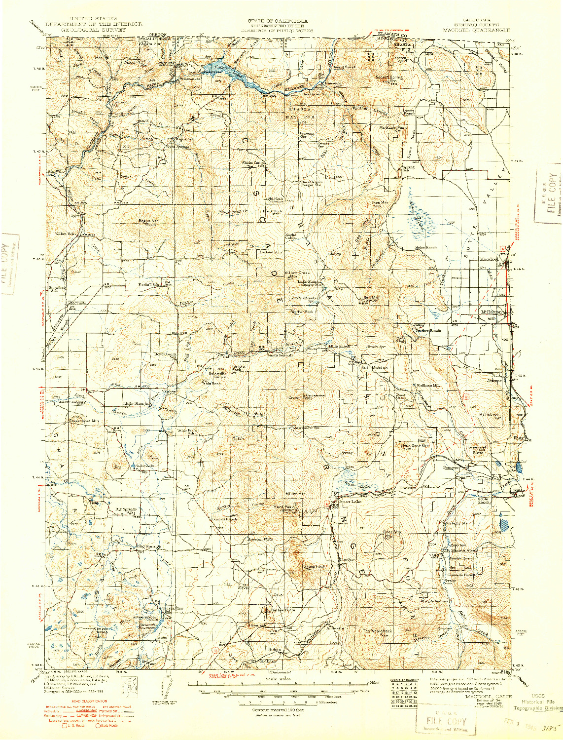 USGS 1:125000-SCALE QUADRANGLE FOR MACDOEL, CA 1941