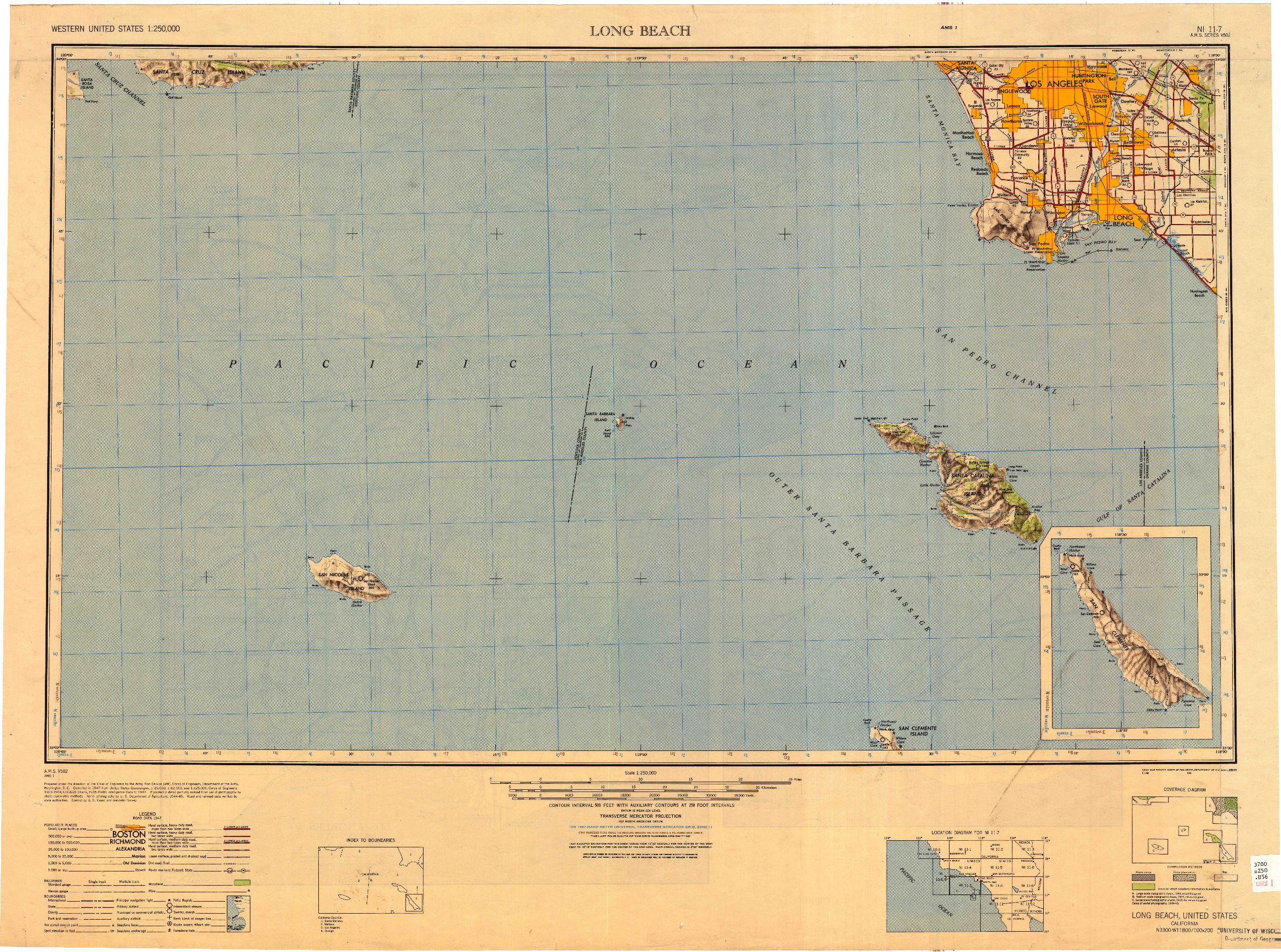 USGS 1:250000-SCALE QUADRANGLE FOR LONG BEACH, CA 1949