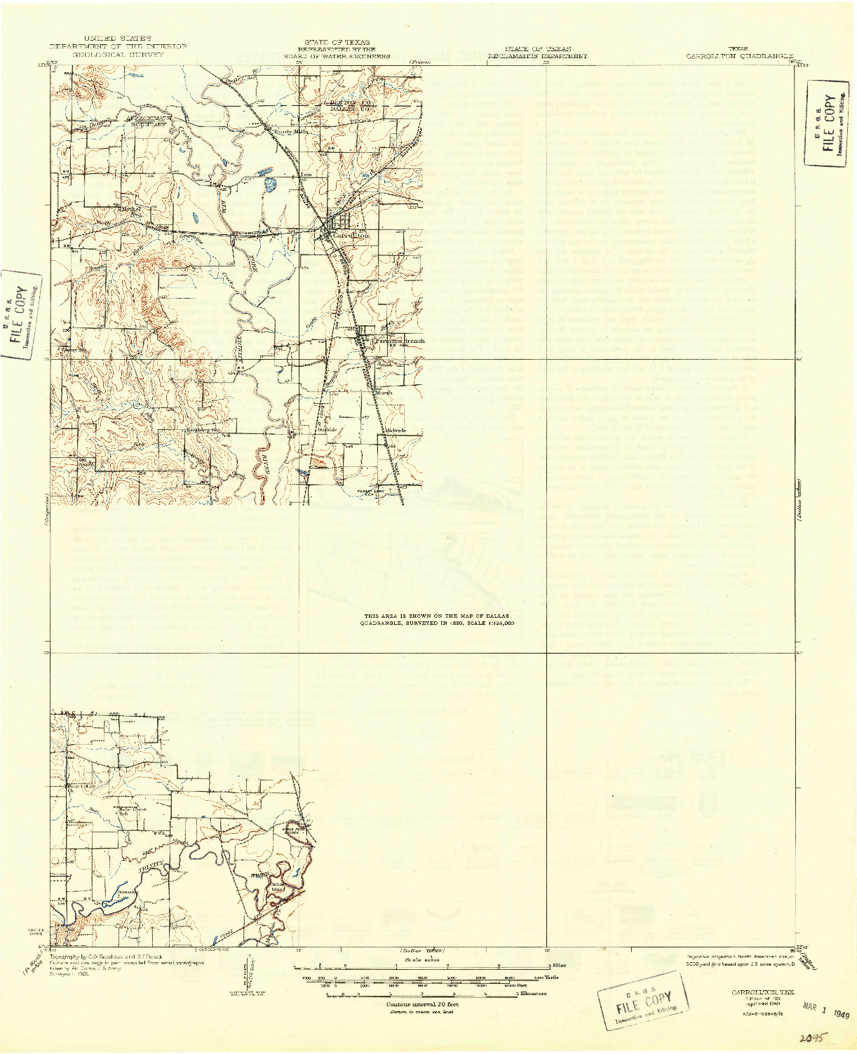 USGS 1:62500-SCALE QUADRANGLE FOR CARROLLTON, TX 1931