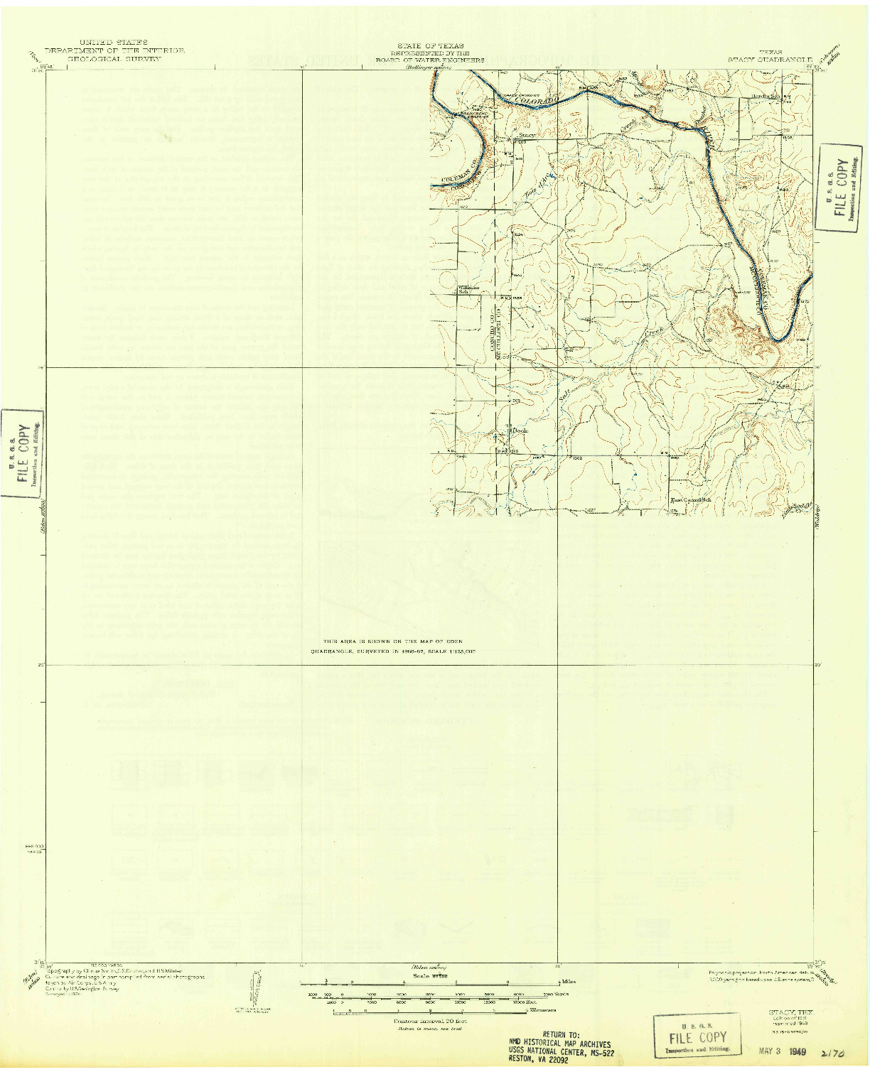 USGS 1:62500-SCALE QUADRANGLE FOR STACY, TX 1931