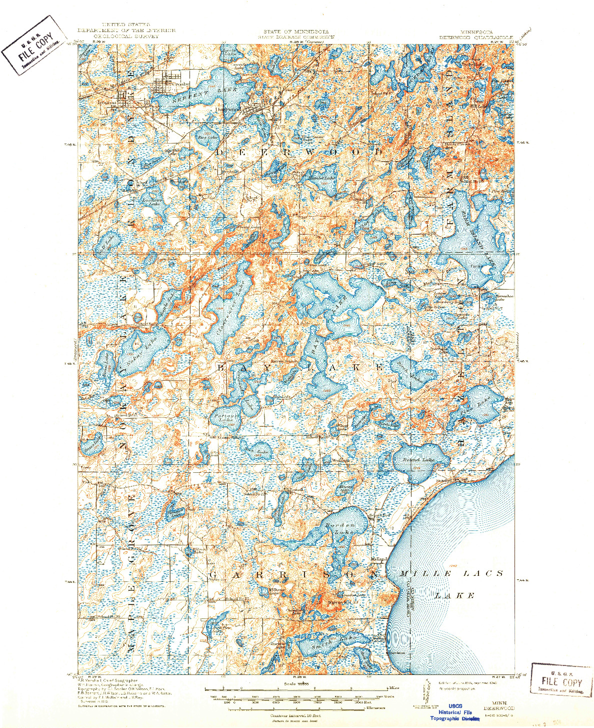 USGS 1:62500-SCALE QUADRANGLE FOR DEERWOOD, MN 1914